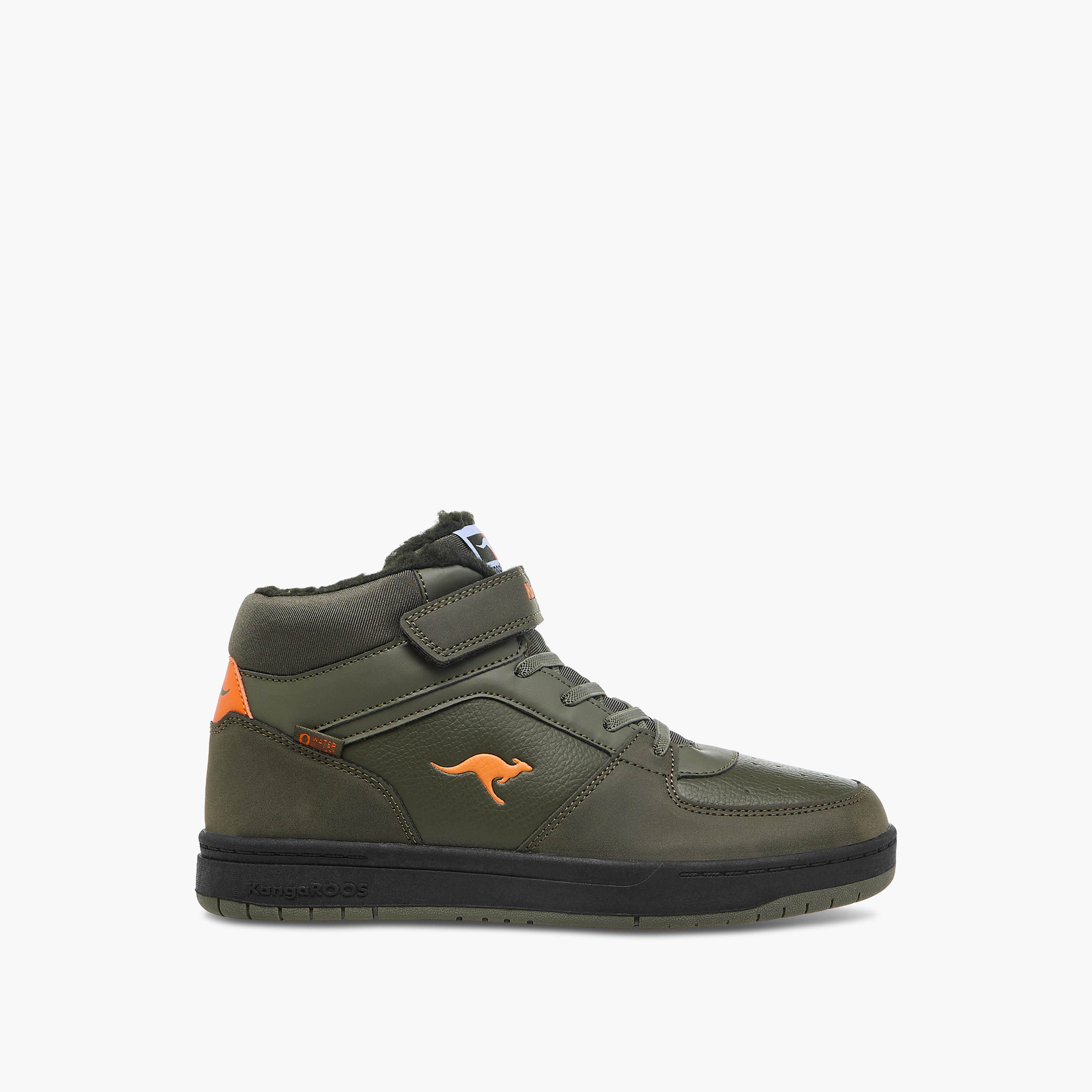 KangaROOS Women's Panelled High Top Sneakers with Hook and Loop Closure-women-shoes-sneakers-image-3