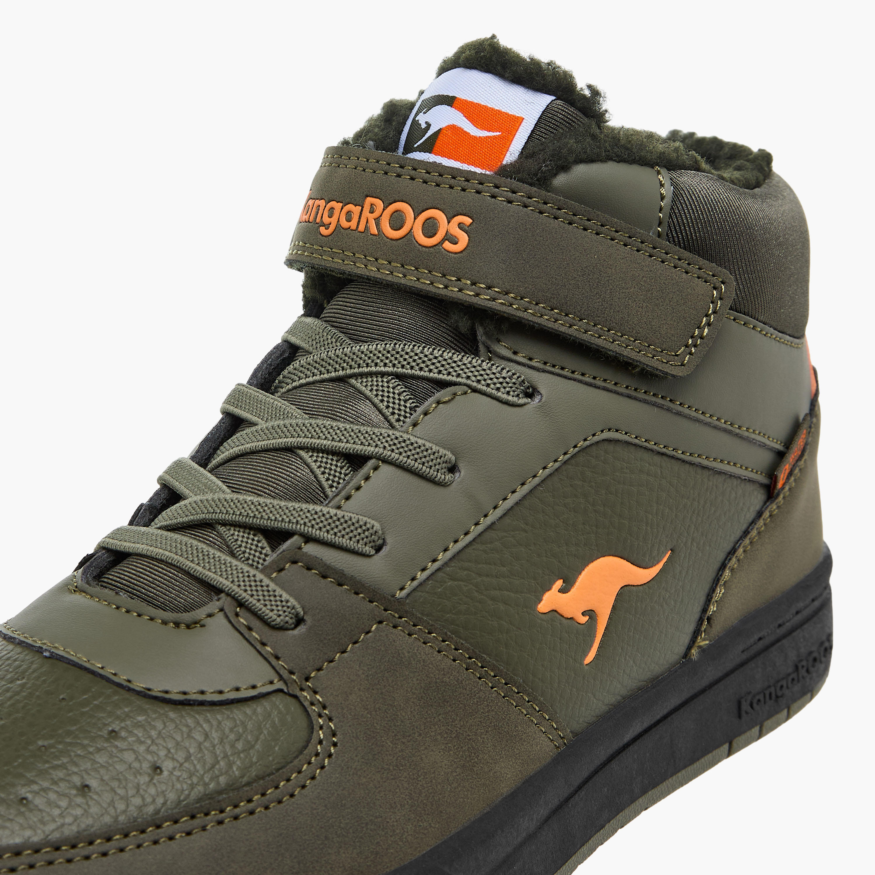 KangaROOS Women's Panelled High Top Sneakers with Hook and Loop Closure-women-shoes-sneakers-image-4