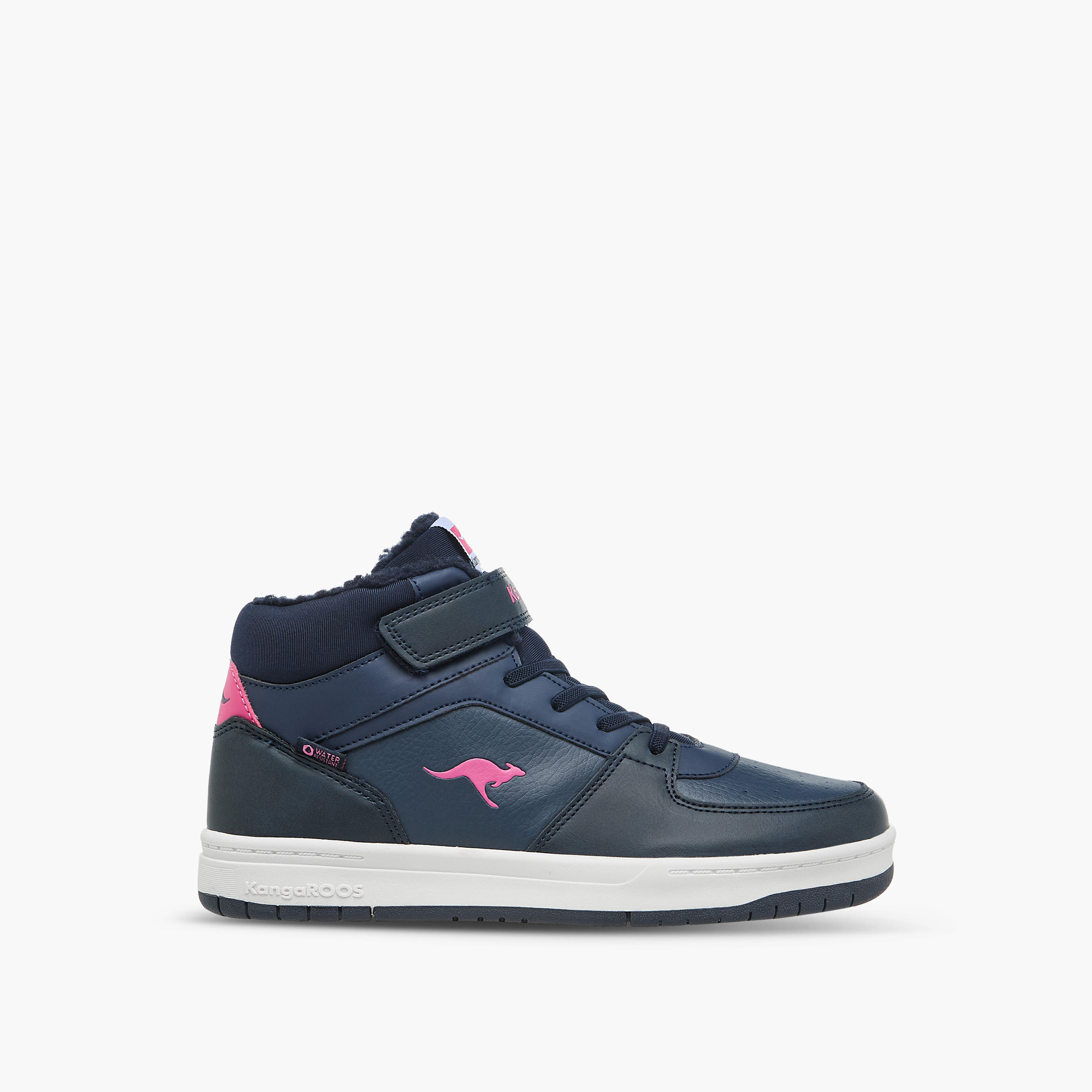 KangaROOS Women's Panelled High Top Sneakers with Hook and Loop Closure-women-shoes-sneakers-image-3