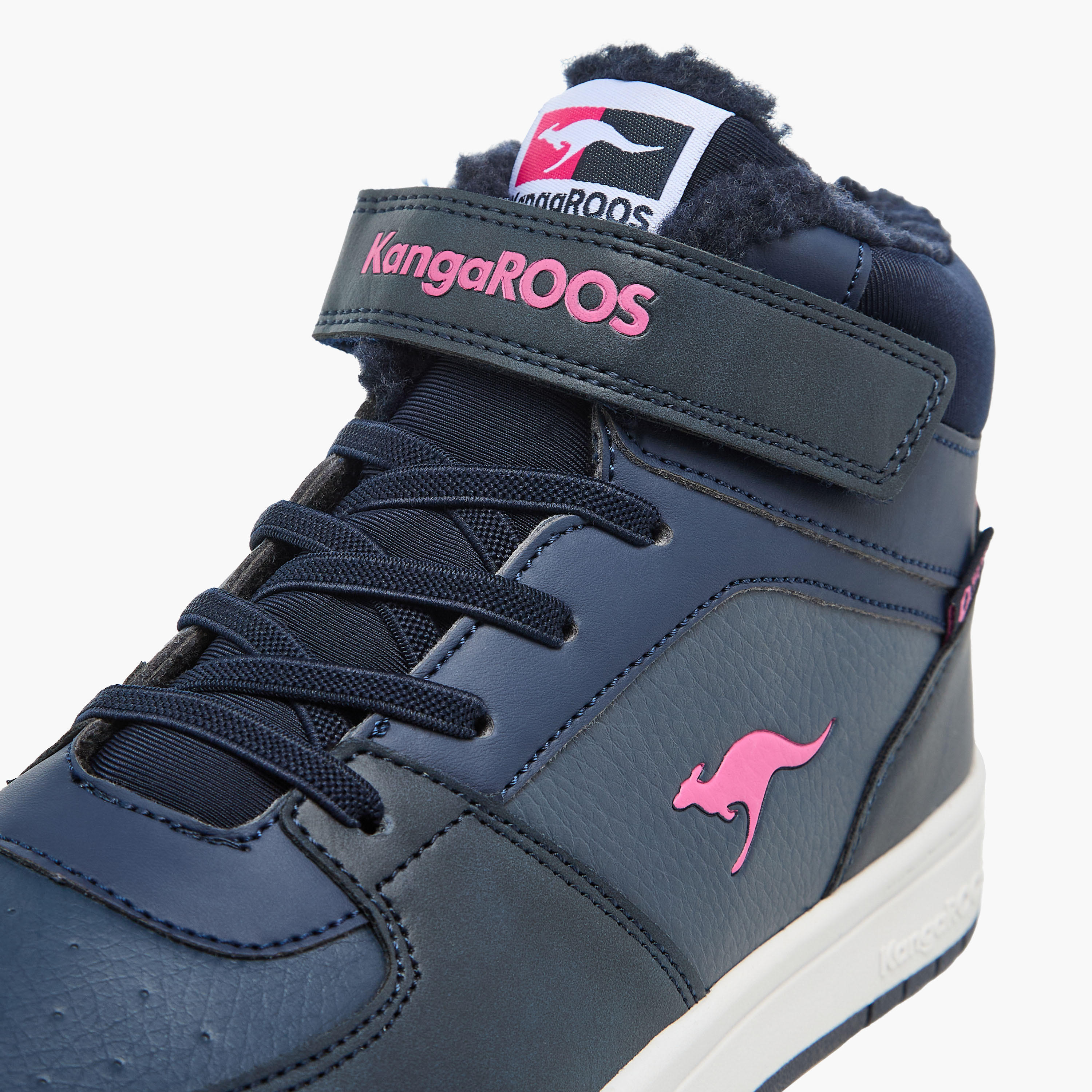 KangaROOS Women's Panelled High Top Sneakers with Hook and Loop Closure-women-shoes-sneakers-image-4