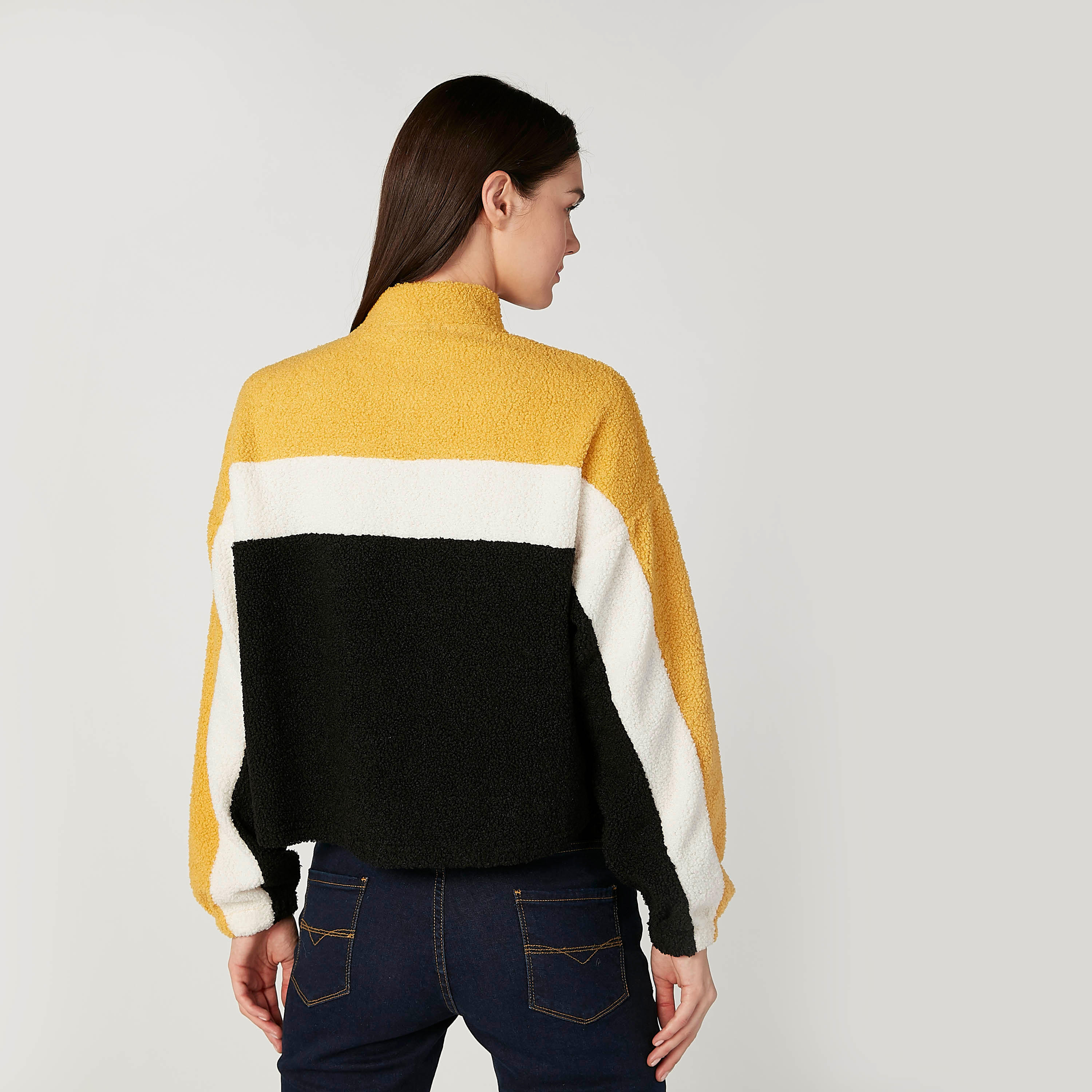 سويت شيرت بارز الملمس بياقة عالية وأكمام طويلة-women-winterwear-hoodiesandsweatshirts-sweatshirts-image-4