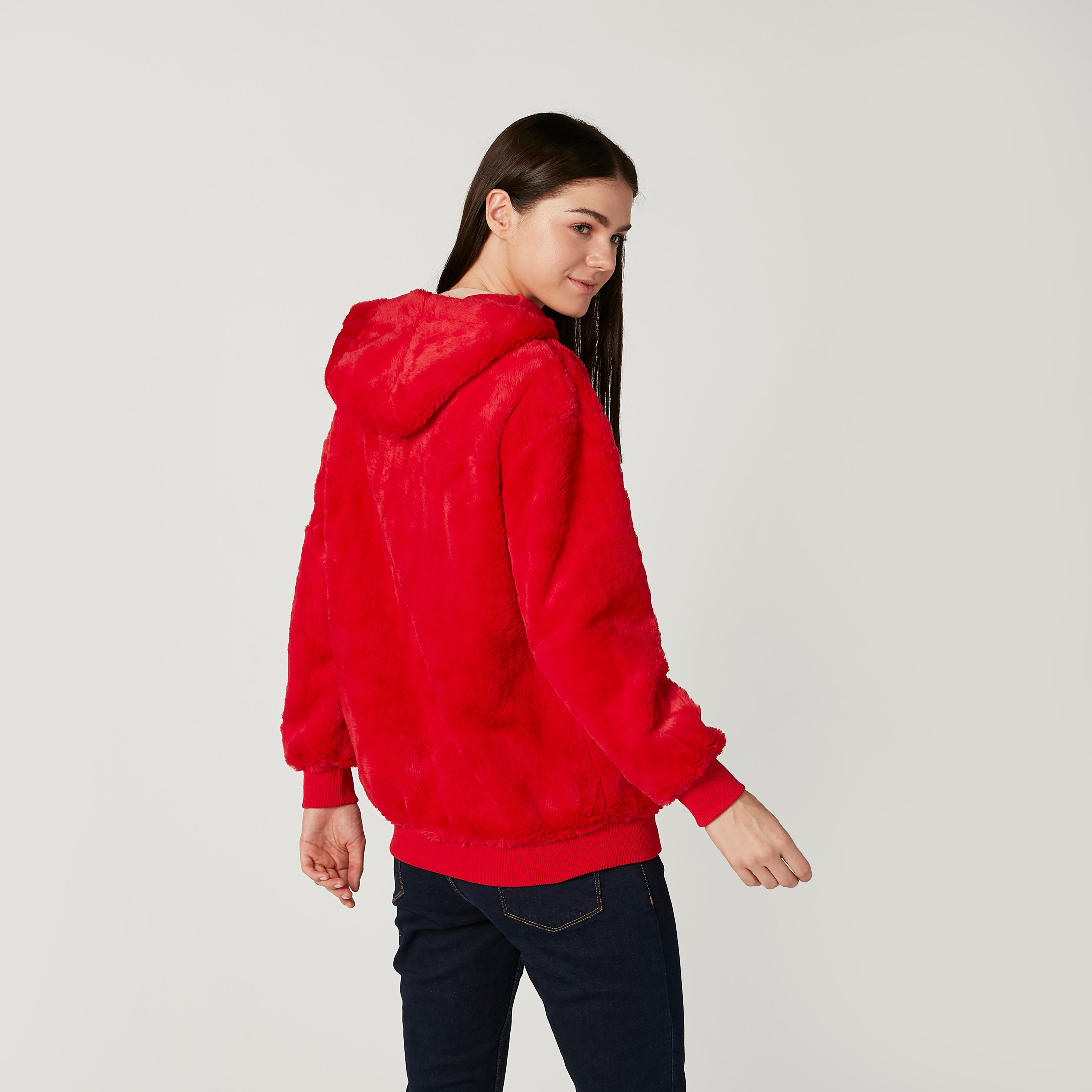جاكيت بارز الملمس بأكمام طويلة وجيوب-women-winterwear-coatsandjackets-jackets-image-4