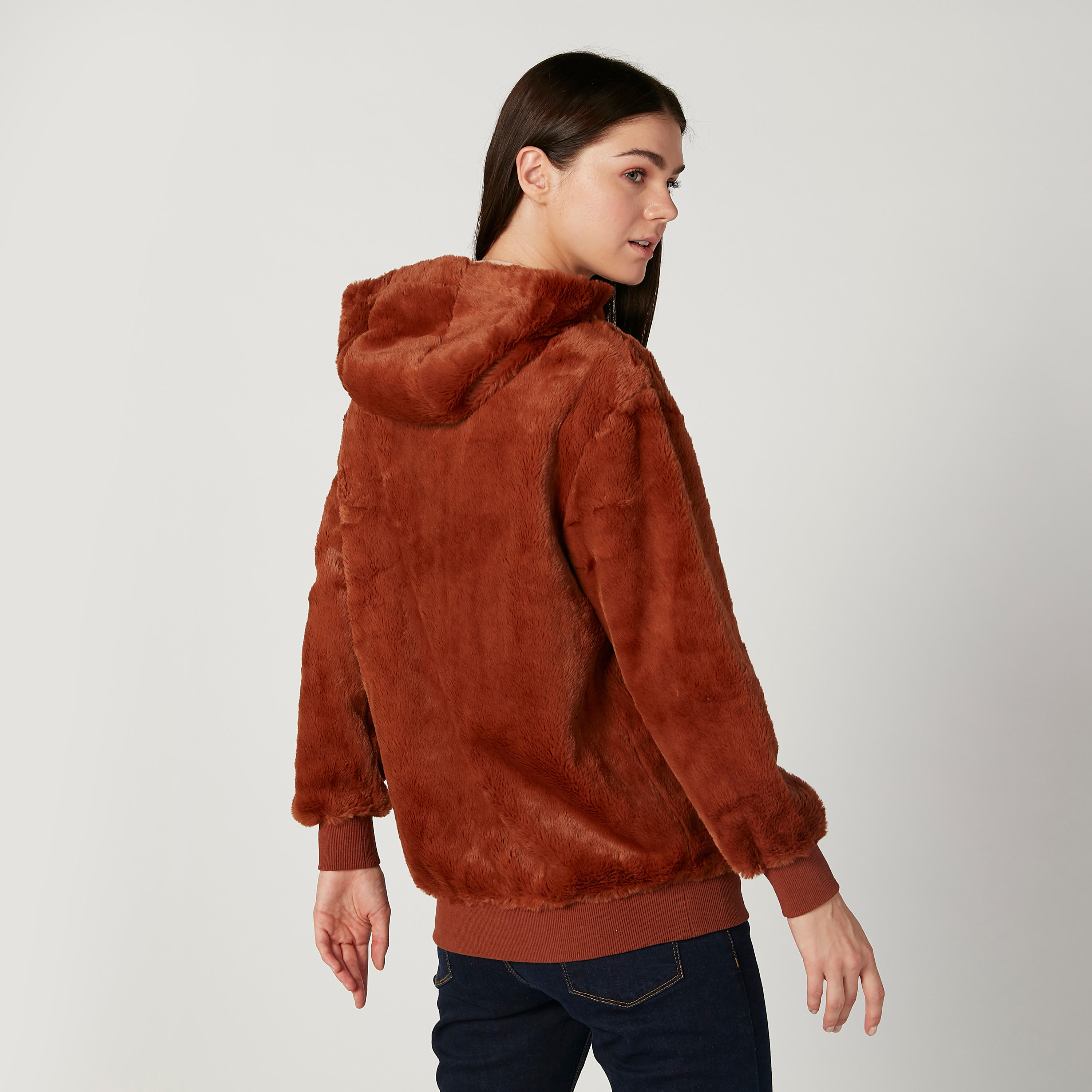 جاكيت بارز الملمس بأكمام طويلة وتفاصيل جيوب-women-winterwear-coatsandjackets-jackets-image-4