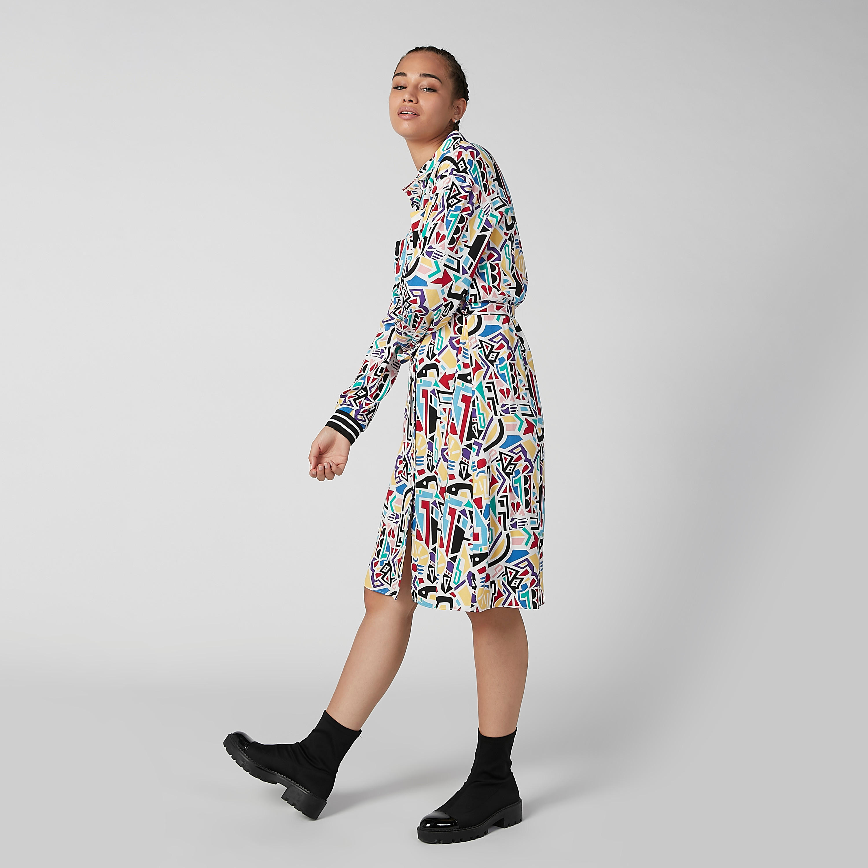 فستان قميص ميدي بأكمام طويلة وأربطة وطبعات-women-clothing-dresses-image-2