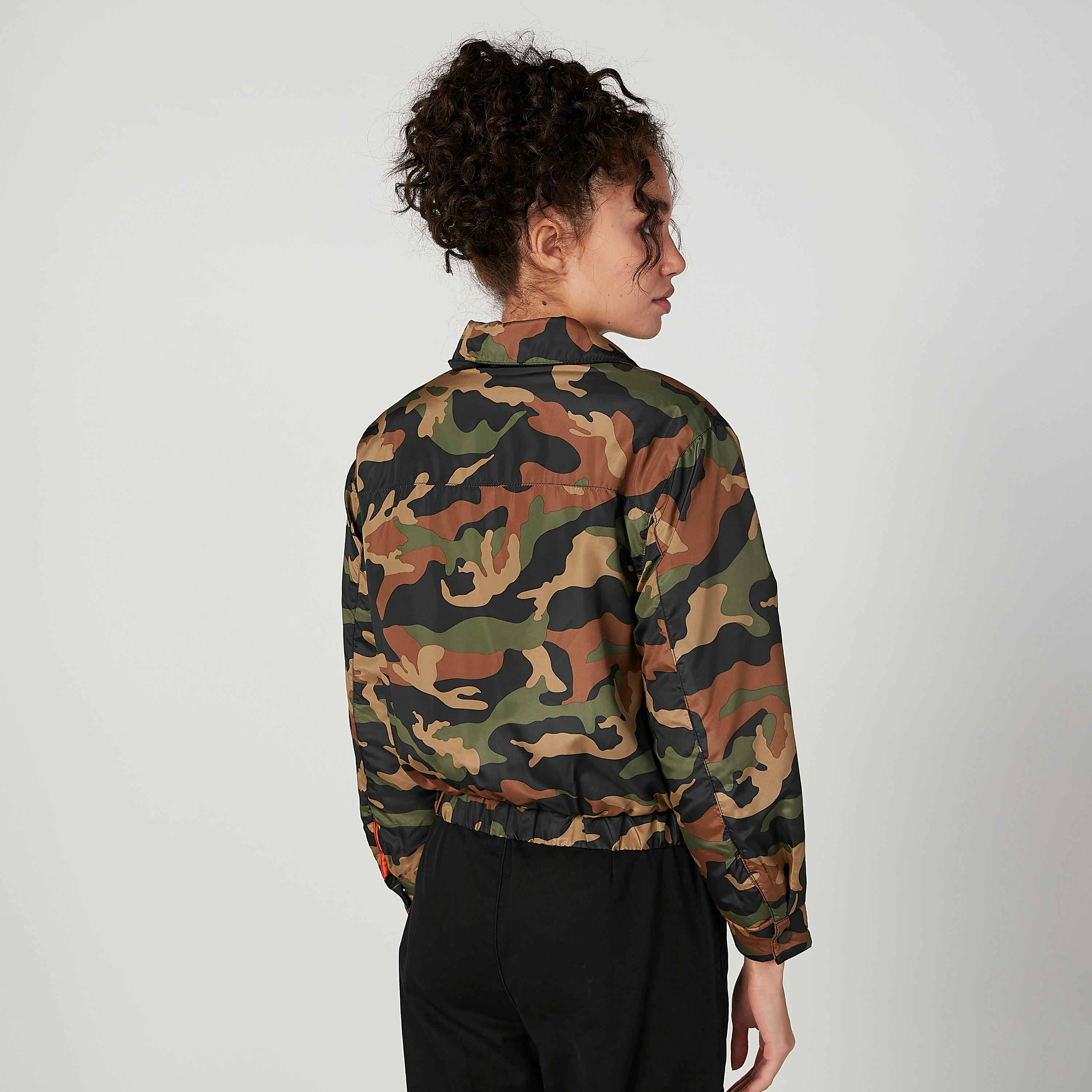 Camouflage Printed Jacket with Long Sleeves and Flap Pockets-women-winterwear-coatsandjackets-jackets-image-3