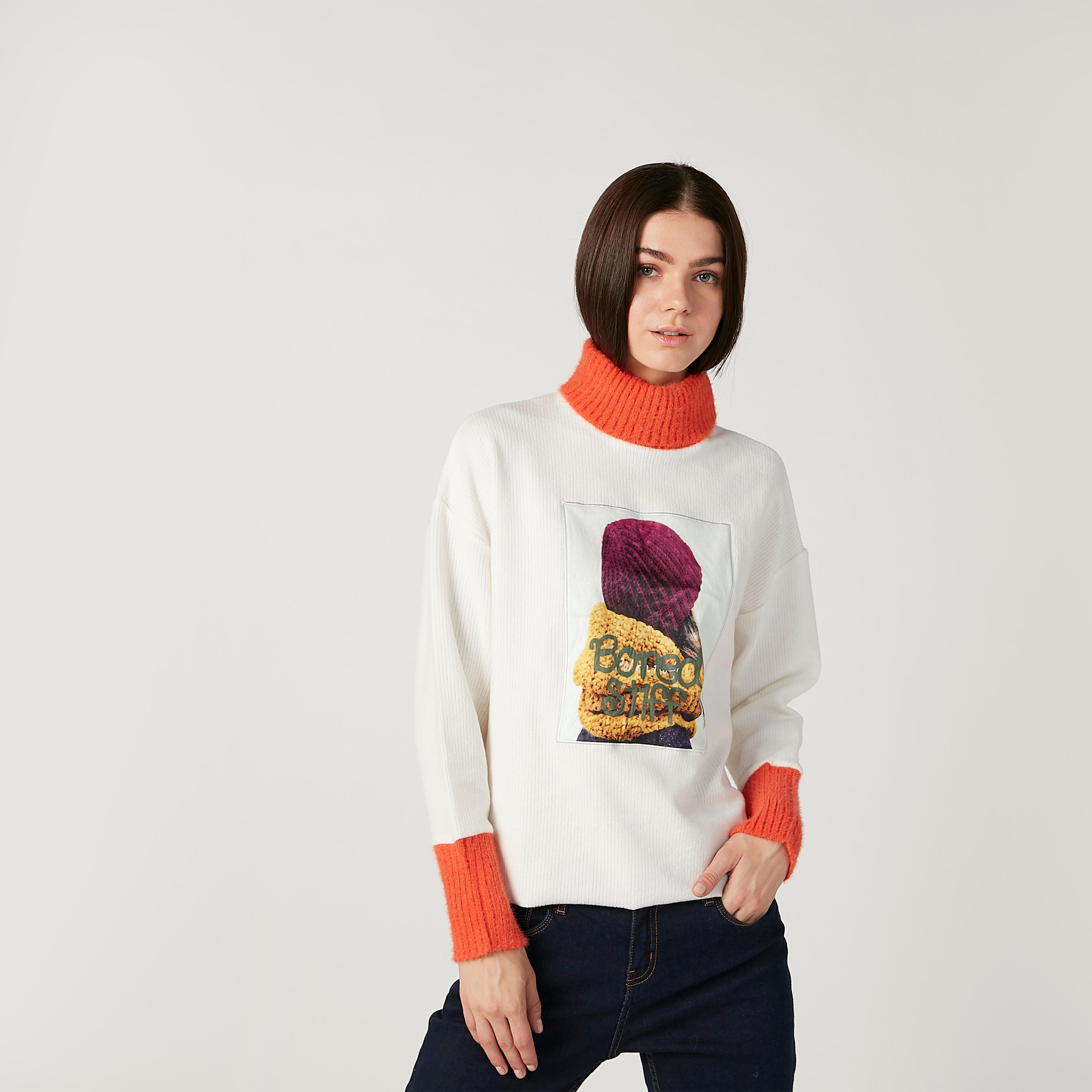 كنزة بياقة عالية وأكمام طويلة وطبعات-women-clothing-cardigansandjumpers-jumpers-image-1