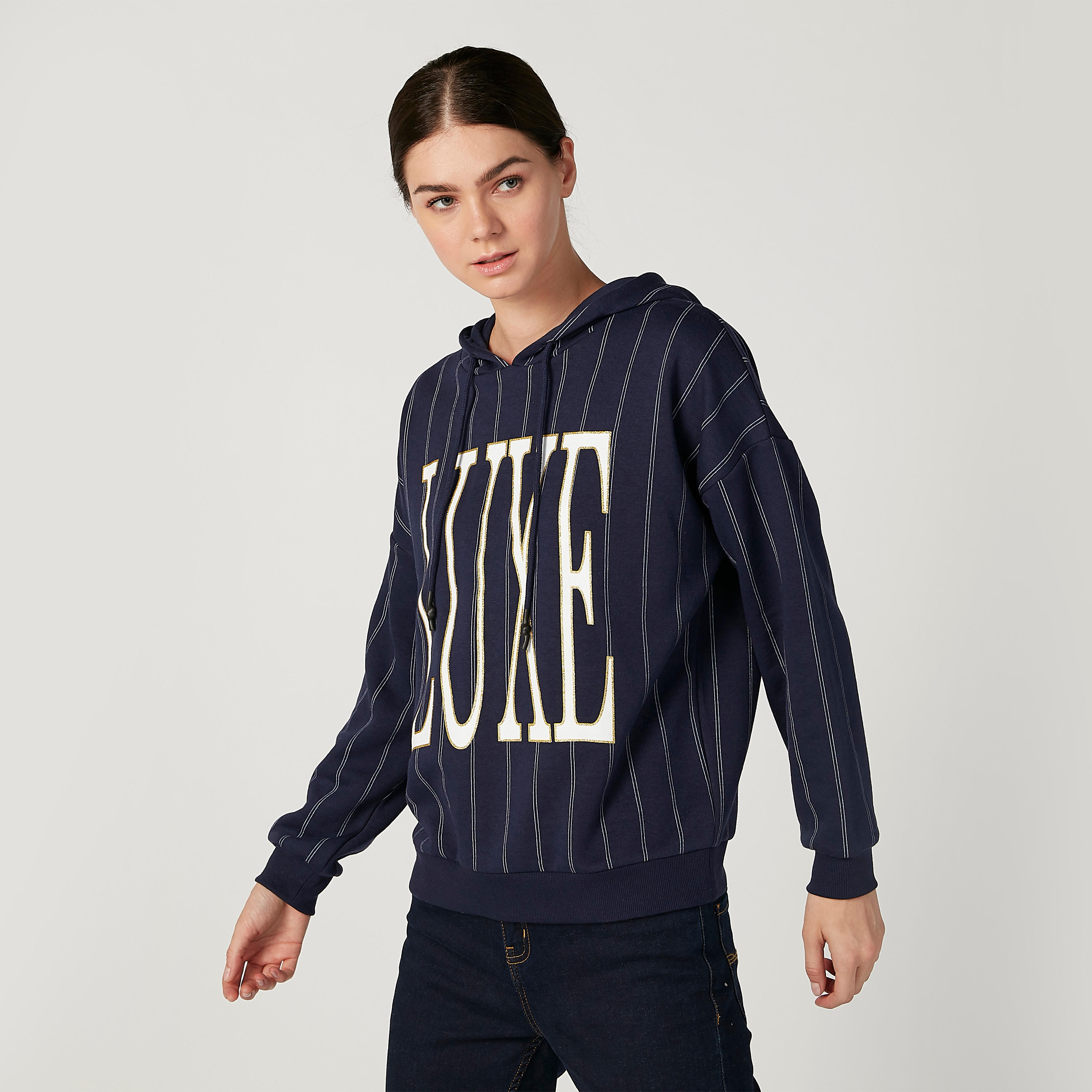 Printed Oversized Sweatshirt with Long Sleeves and Hood-women-winterwear-hoodiesandsweatshirts-hoodies-image-1