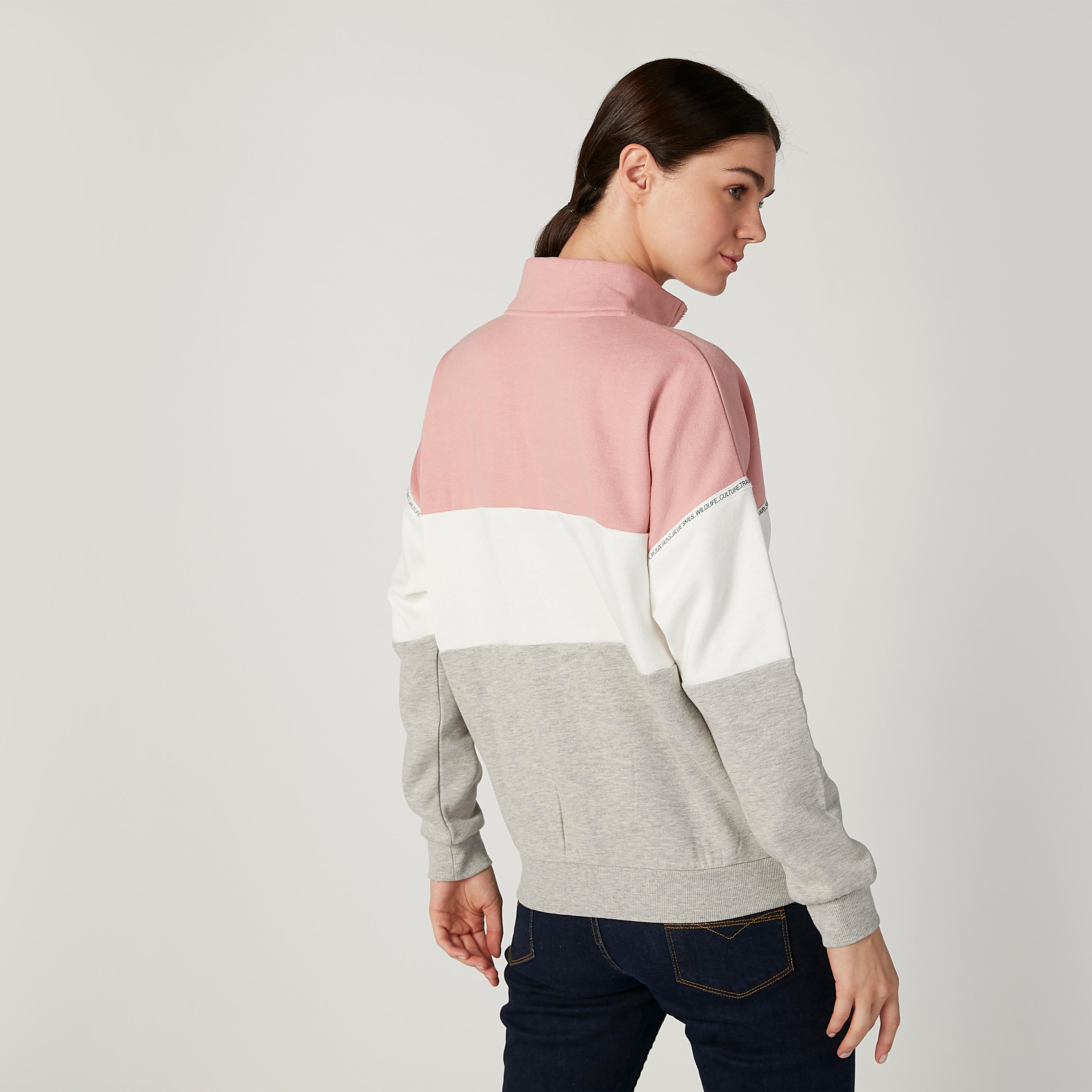 Printed Sweatshirt with High Neck and Drop Shoulder Sleeves-women-winterwear-hoodiesandsweatshirts-sweatshirts-image-4