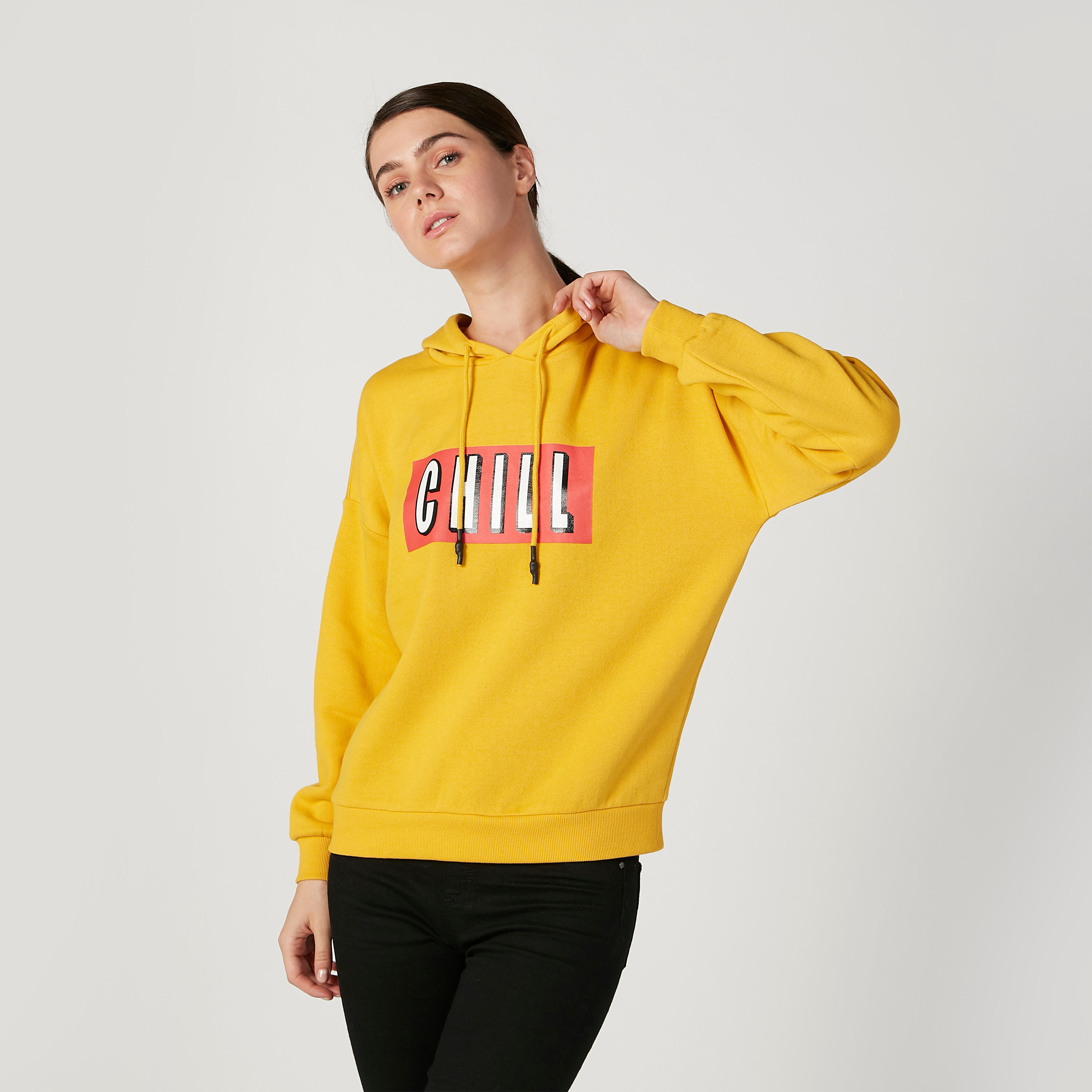 Printed Oversized Sweatshirt with Long Sleeves and Hood-women-winterwear-hoodiesandsweatshirts-hoodies-image-1