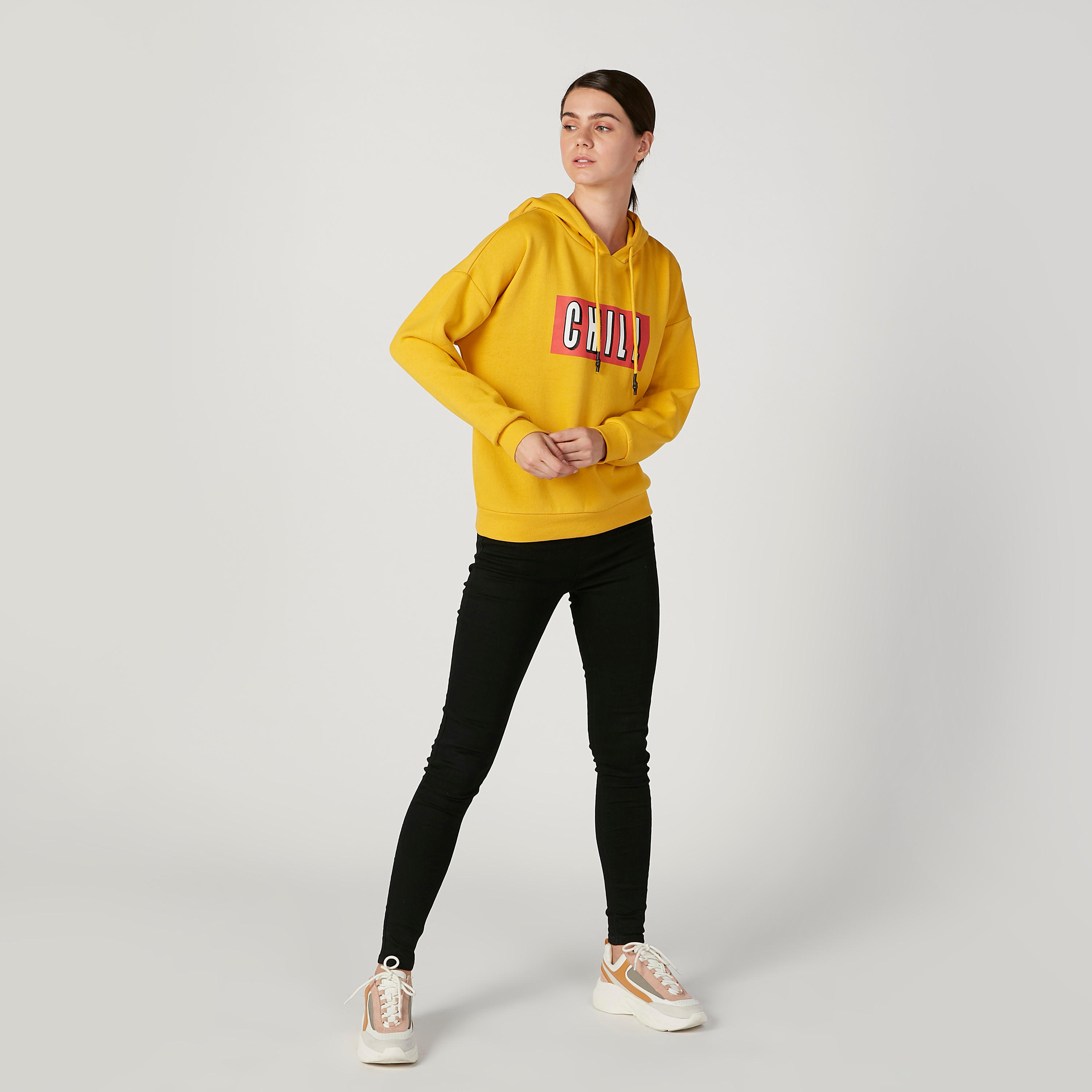 Printed Oversized Sweatshirt with Long Sleeves and Hood-women-winterwear-hoodiesandsweatshirts-hoodies-image-2