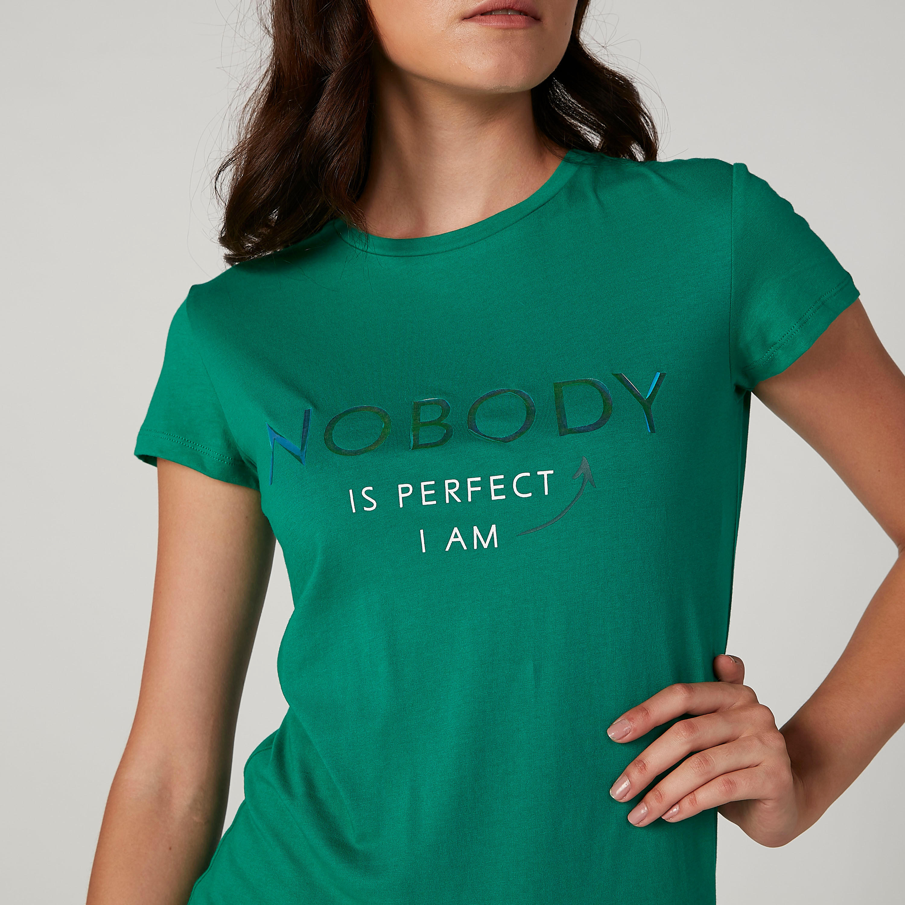 Sustainable Printed T-shirt with Round Neck and Cap Sleeves-women-clothing-tshirts-image-3