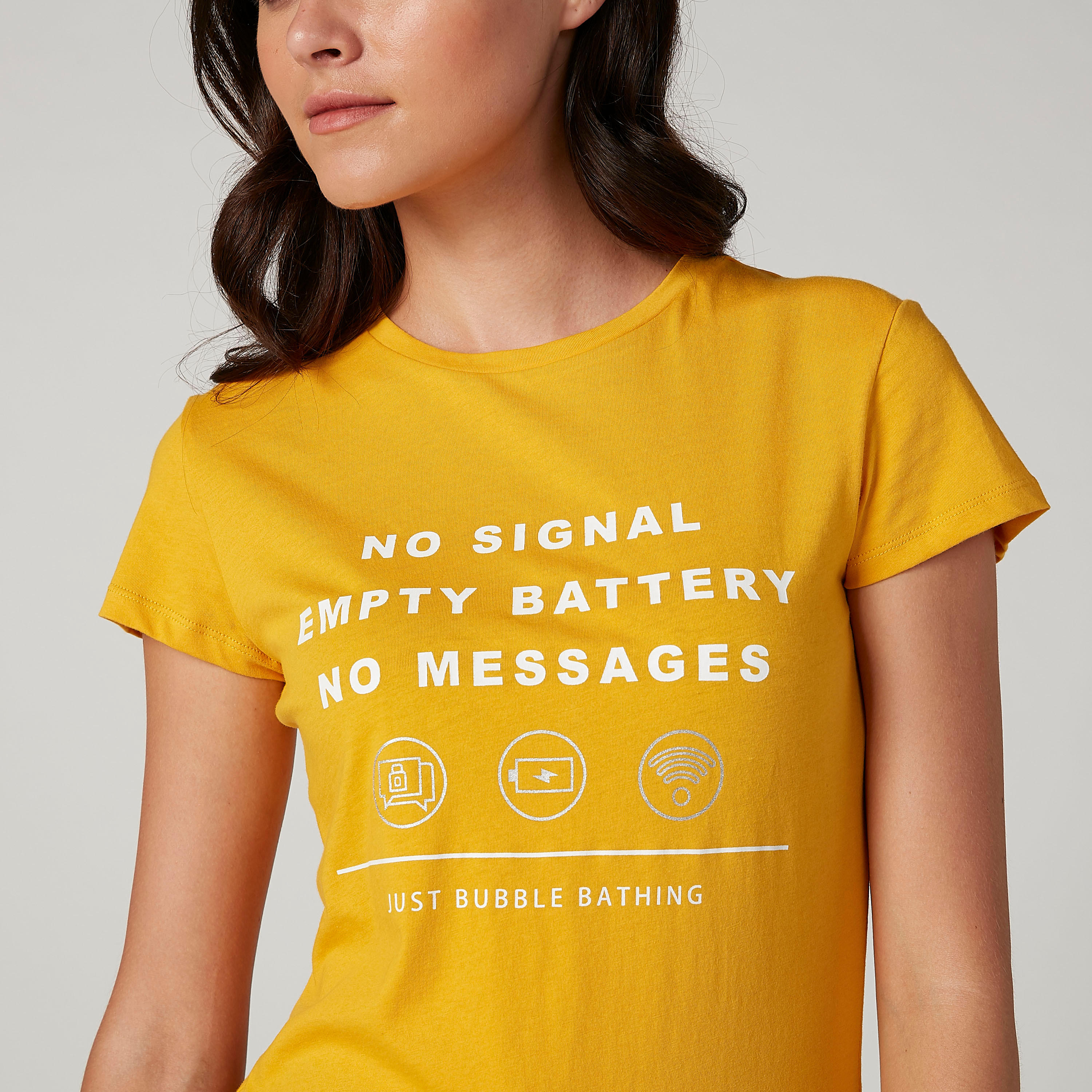 Sustainable Printed T-shirt with Round Neck and Cap Sleeves-women-clothing-tshirts-image-2