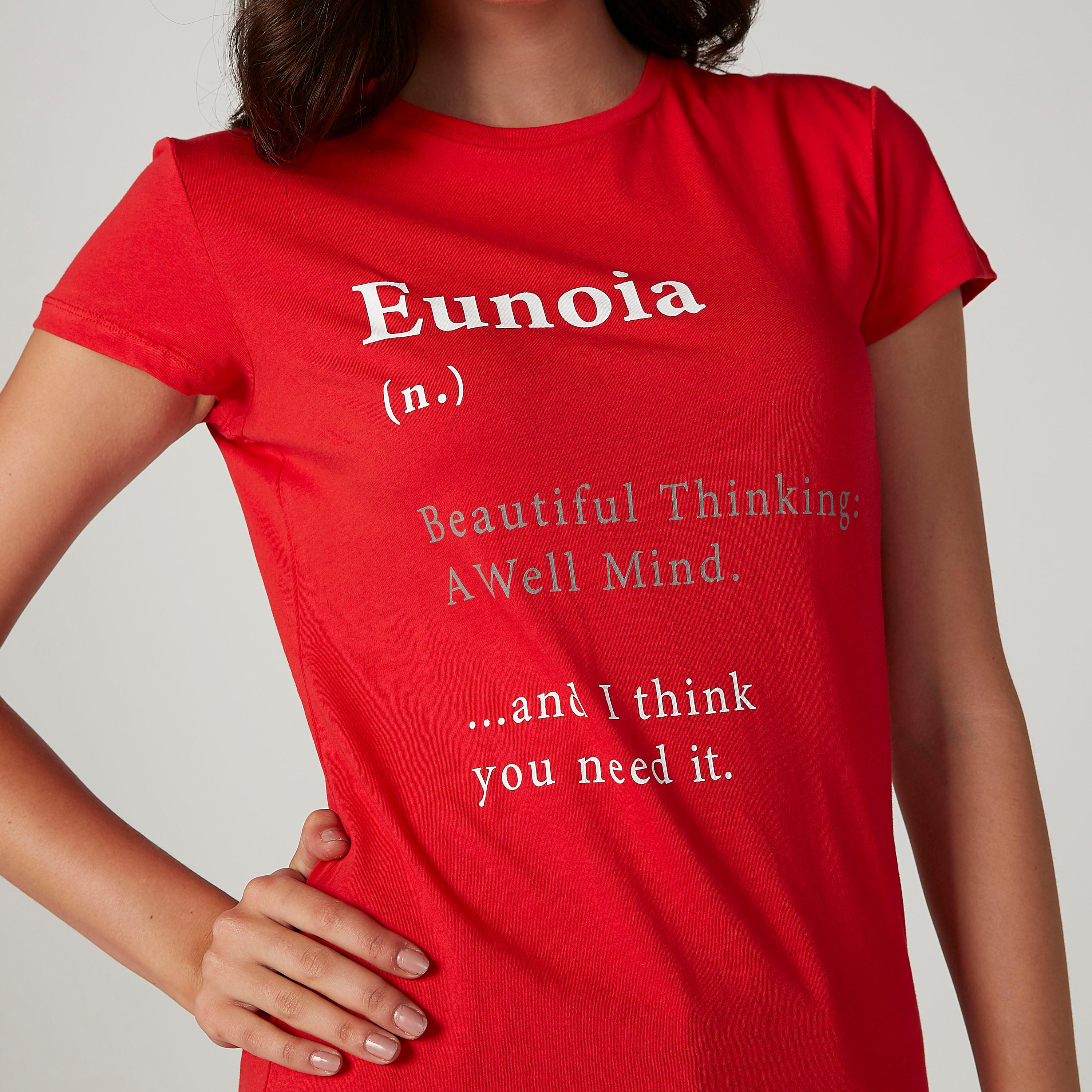 تيشيرت مستدام بياقة مستديرة وأكمام قصيرة وطبعات -women-clothing-tshirts-image-3