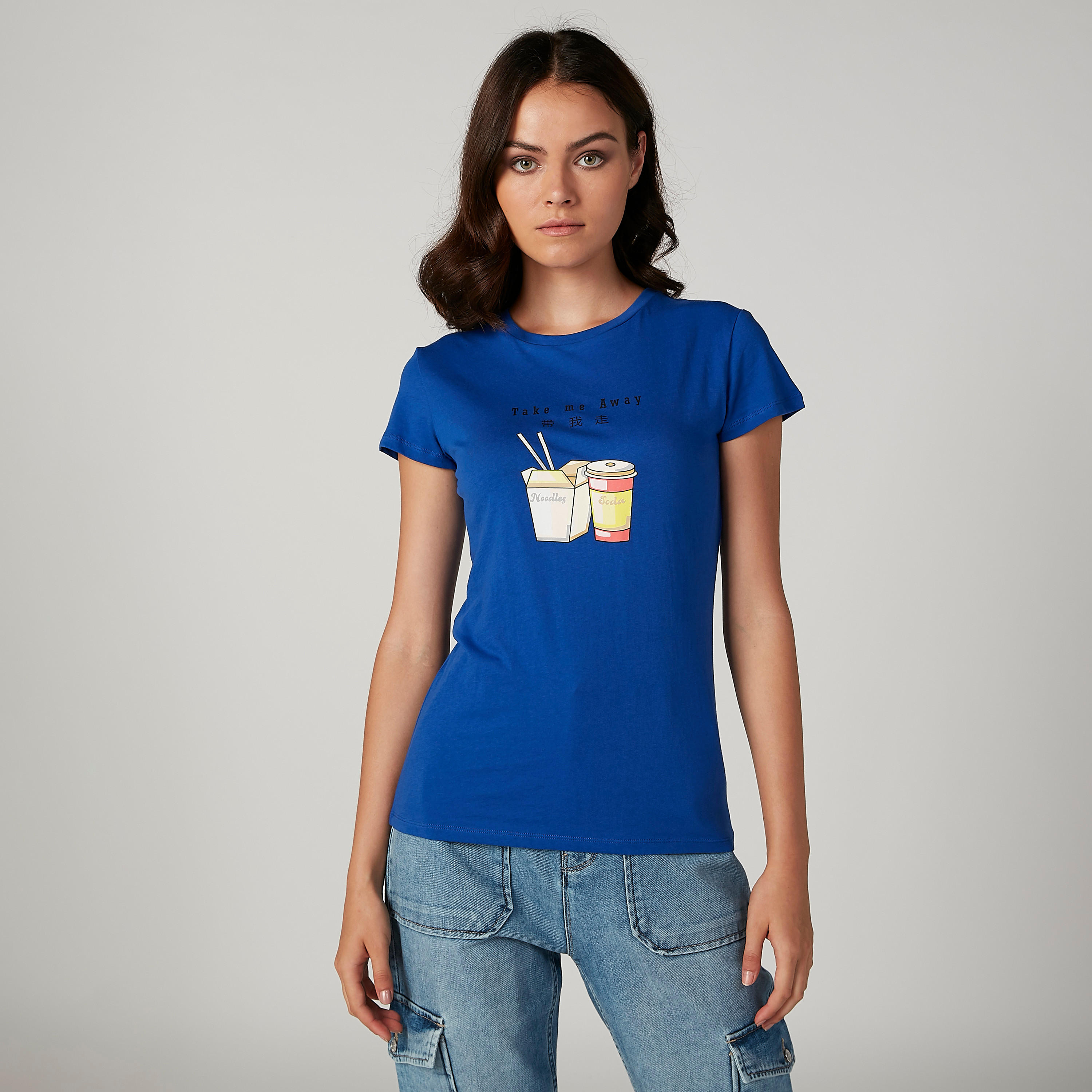 تيشيرت مستدام بياقة ضيّقة وأكمام قصيرة وطبعات-women-clothing-tshirts-image-1