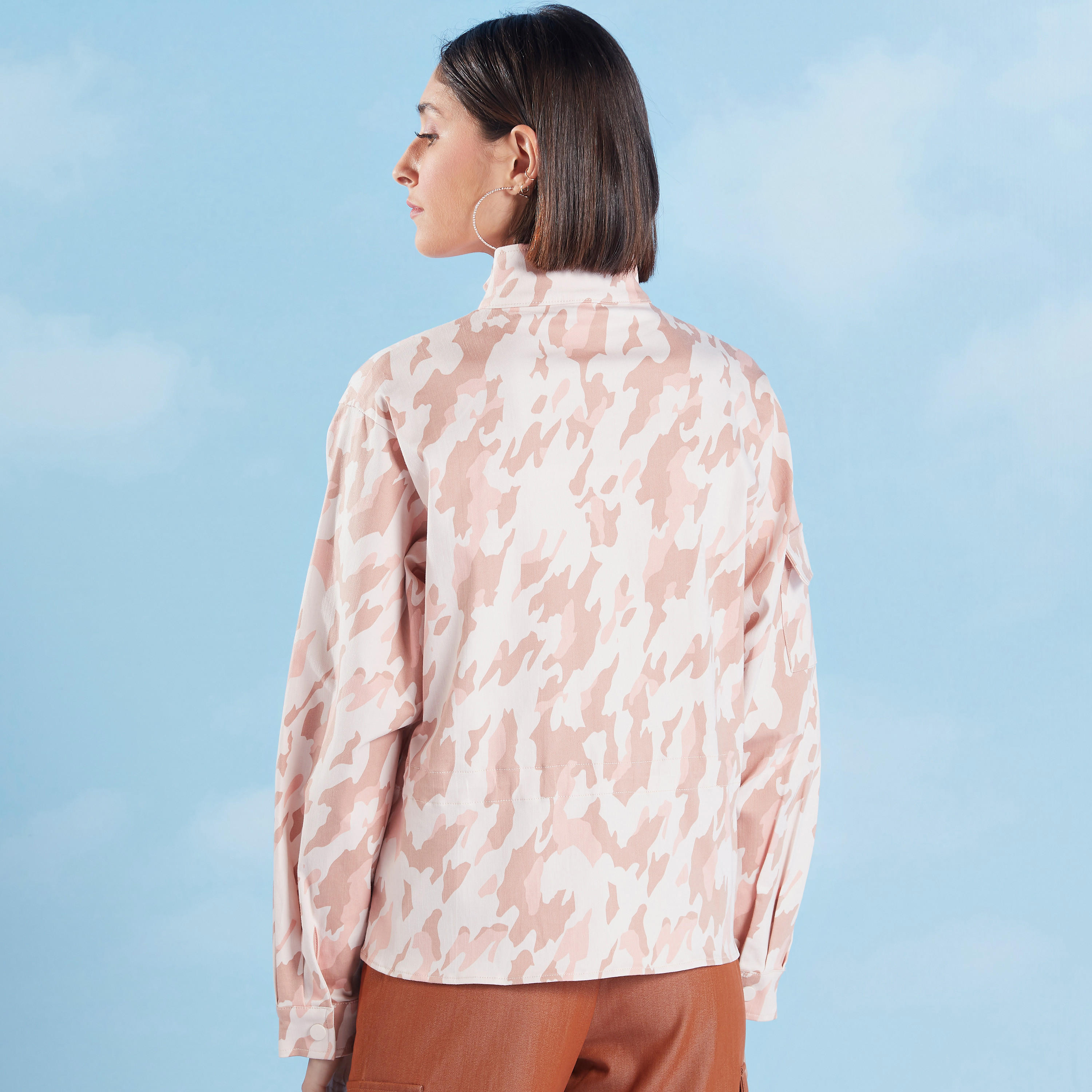 Printed Jacket with High Neck and Long Sleeves-women-winterwear-coatsandjackets-jackets-image-5