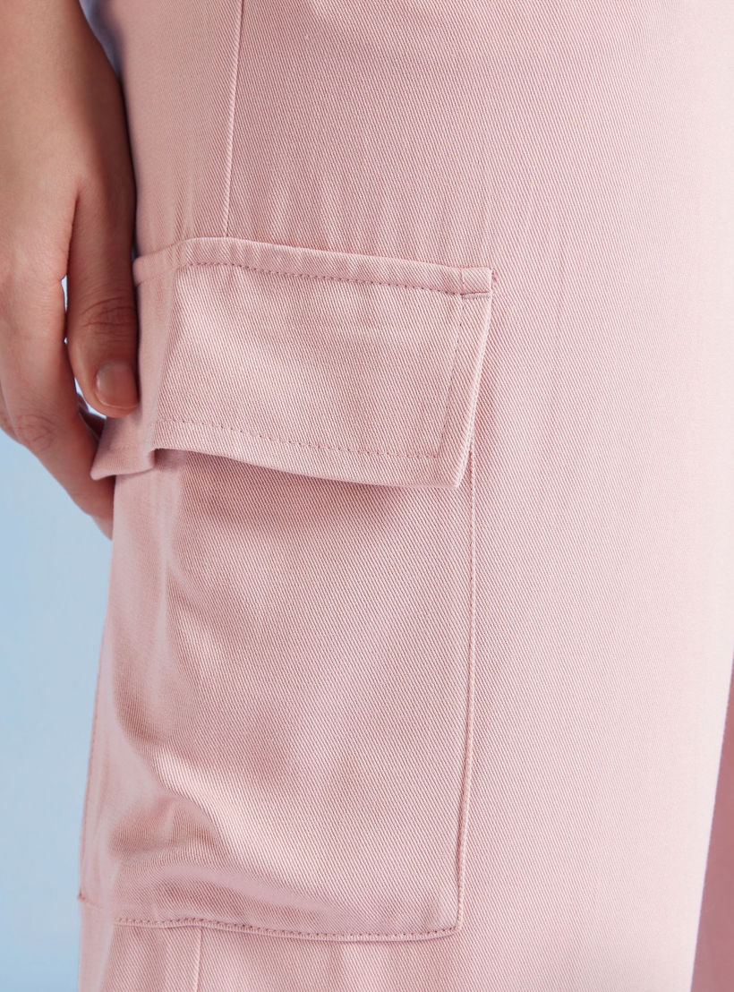 Plain Jumpsuit with 3/4 Sleeves and Flap Pockets-women-clothing-jumpsuits-image-4