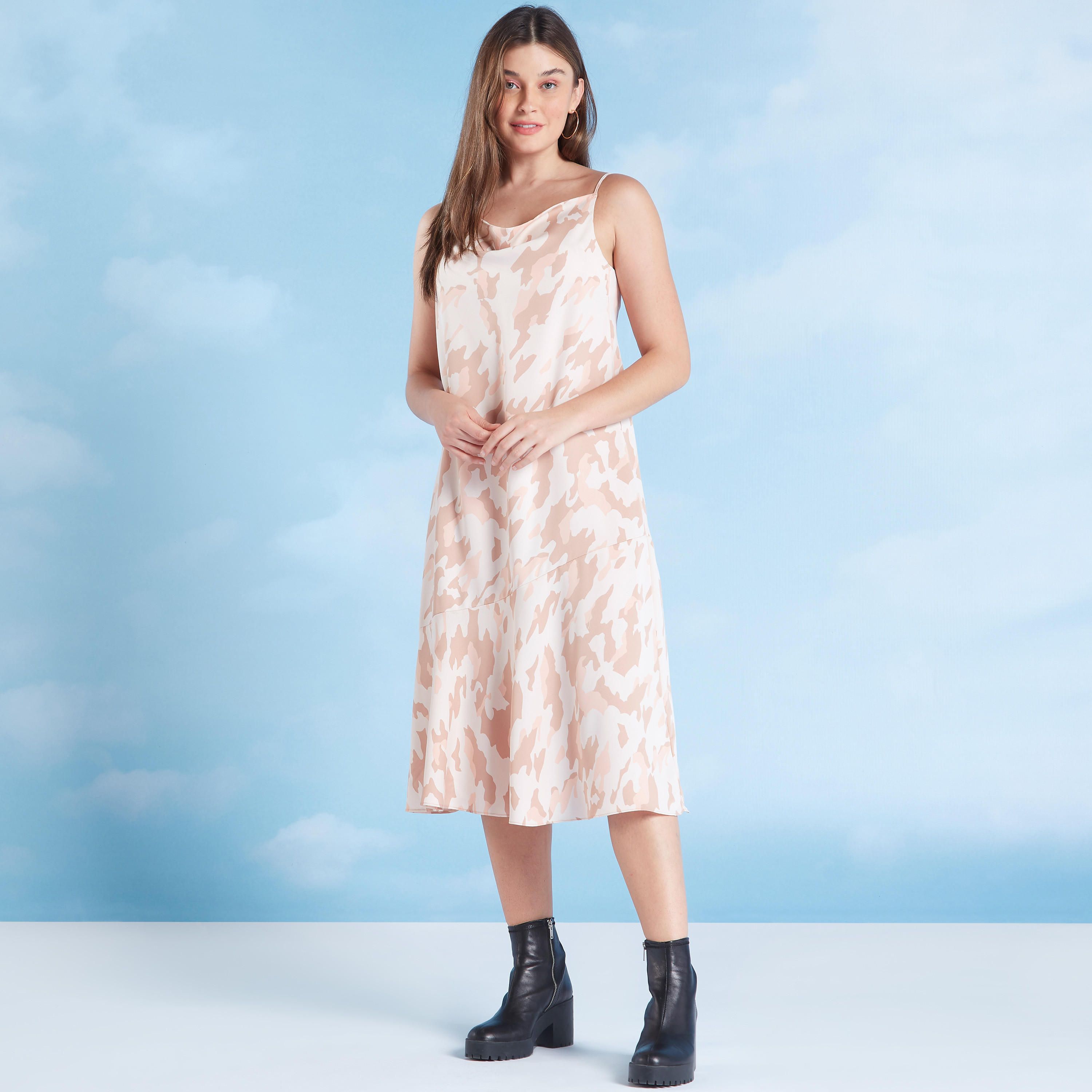 فستان ميدي ايه لاين بحمالات رفيعة وطبعات-women-clothing-dresses-image-1