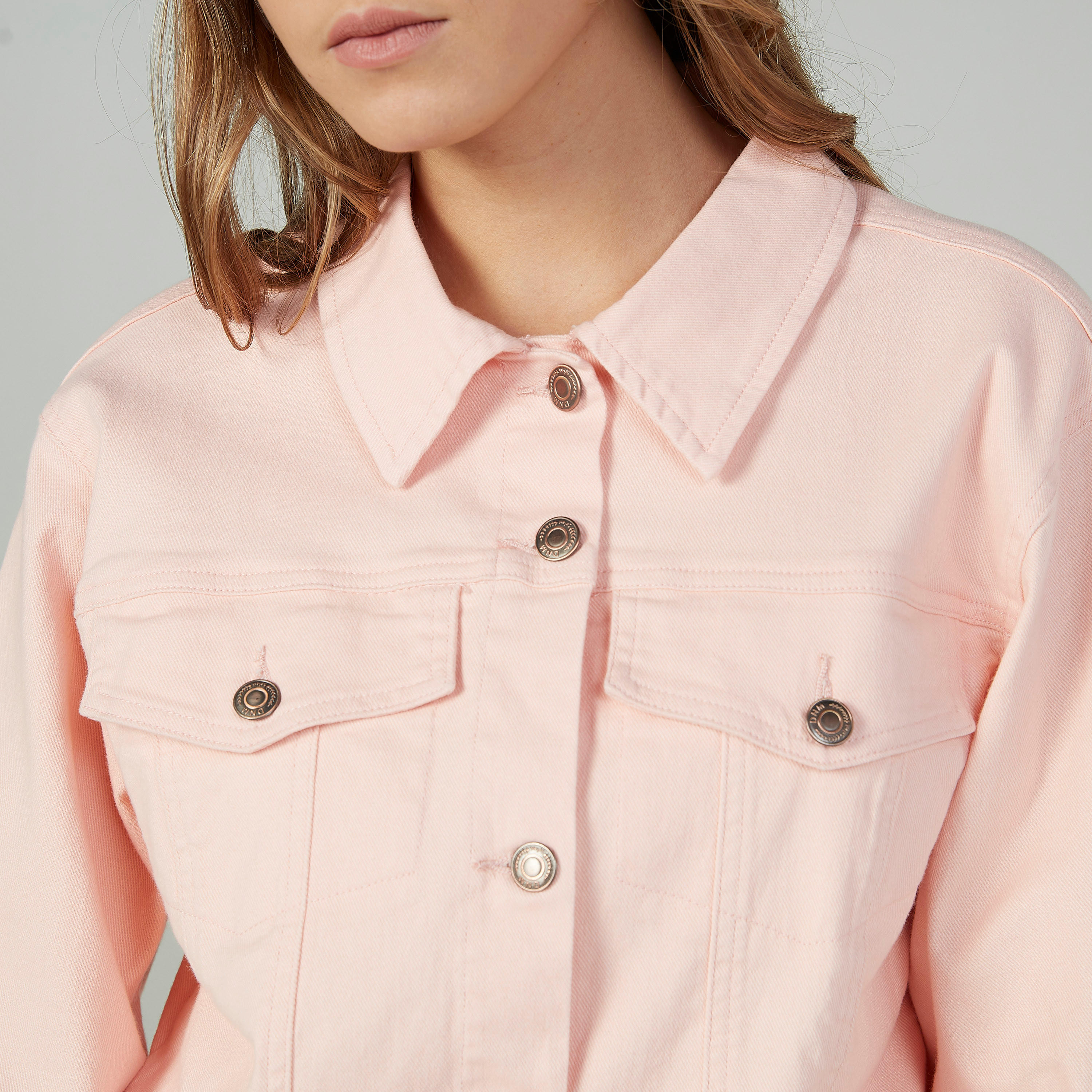 Plain Denim Jacket with Long Sleeves and Flap Pockets-women-winterwear-coatsandjackets-jackets-image-3