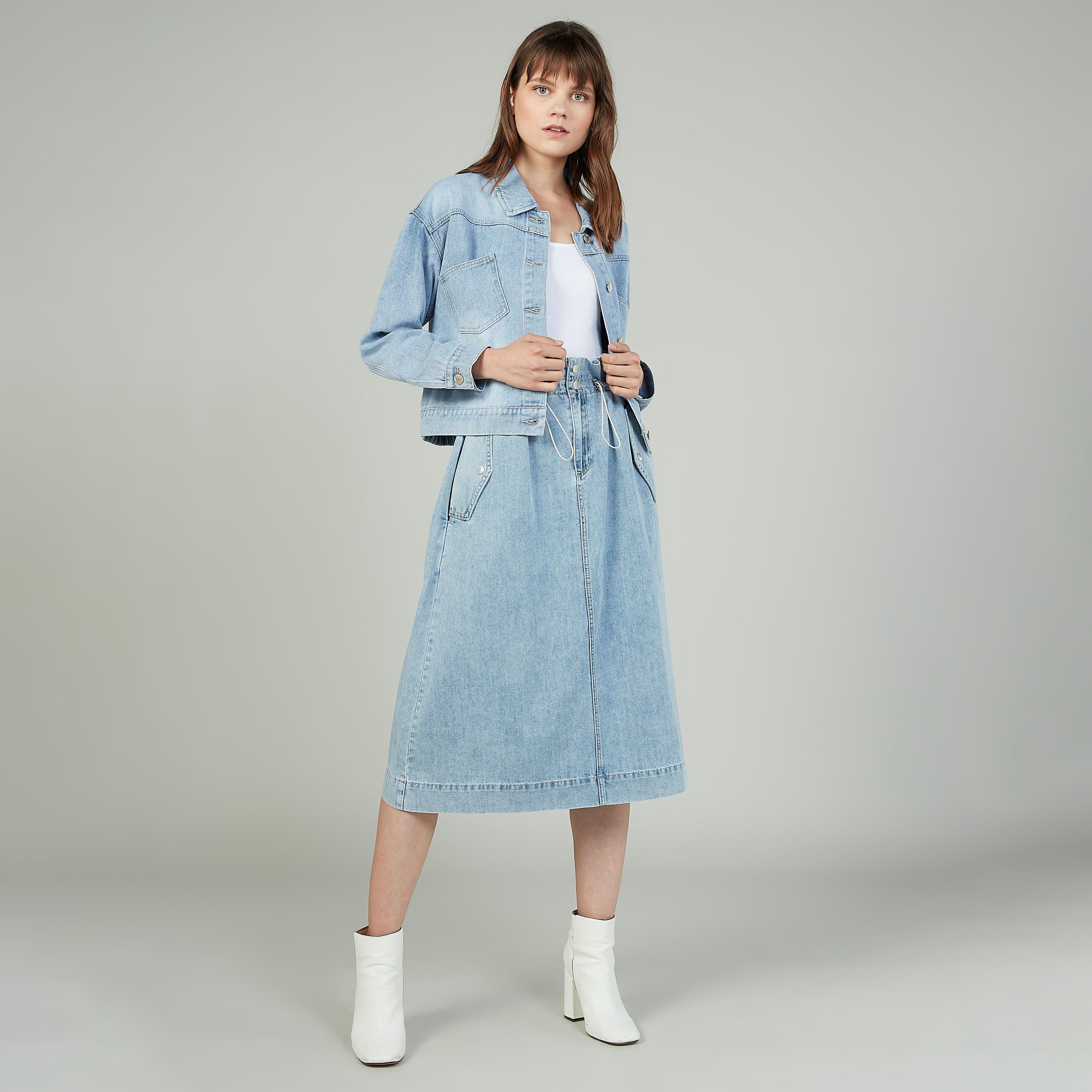 جاكيت دينم بأكمام طويلة وجيب على صدر-women-winterwear-coatsandjackets-jackets-image-4