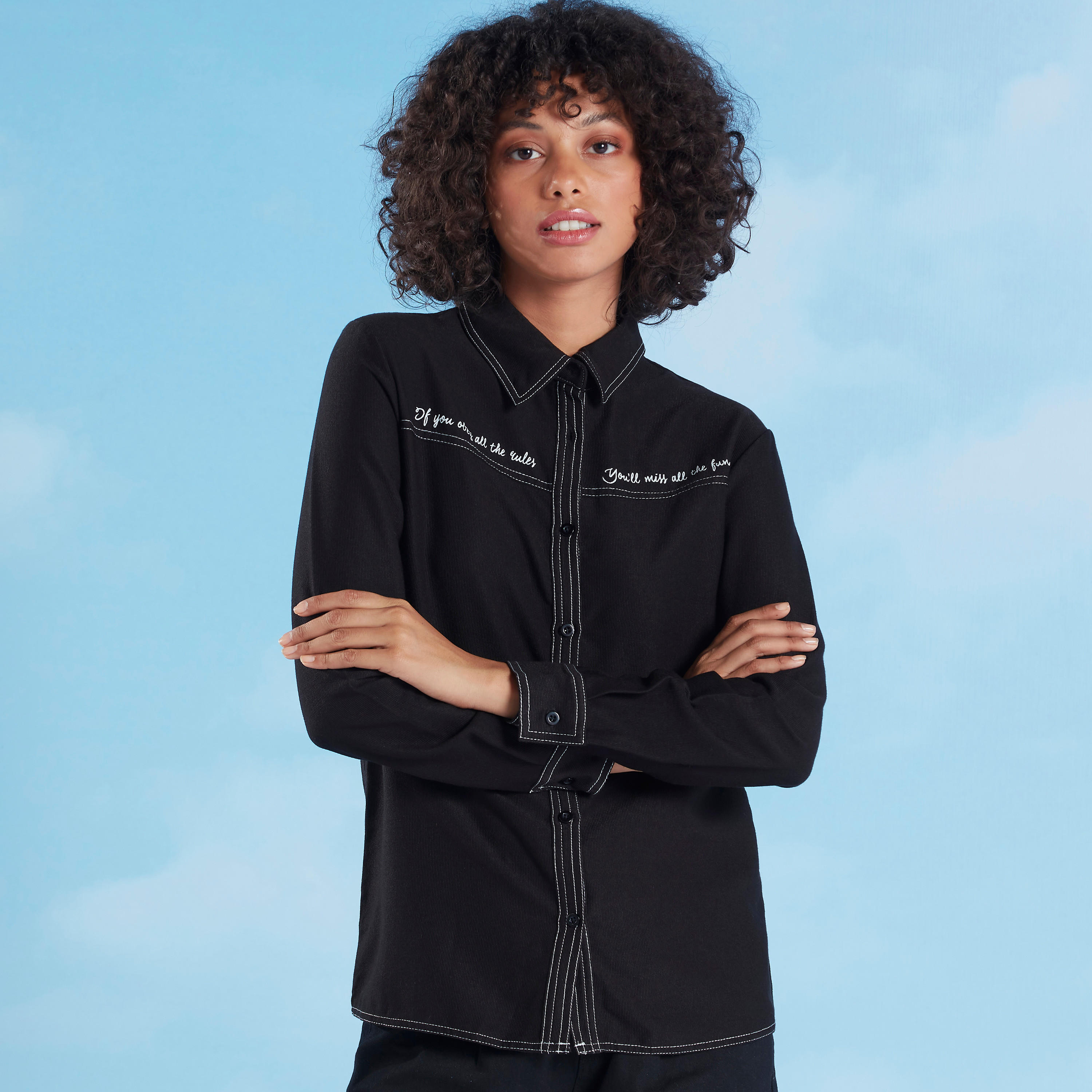 قميص بياقة عادية وأكمام طويلة وطبعات-women-clothing-shirtsandblouses-shirts-image-1