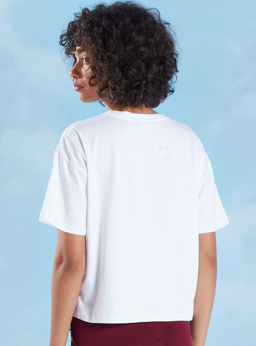 Printed Oversized Crop Top with Crew Neck and Short Sleeves-women-clothing-tshirts-image-4