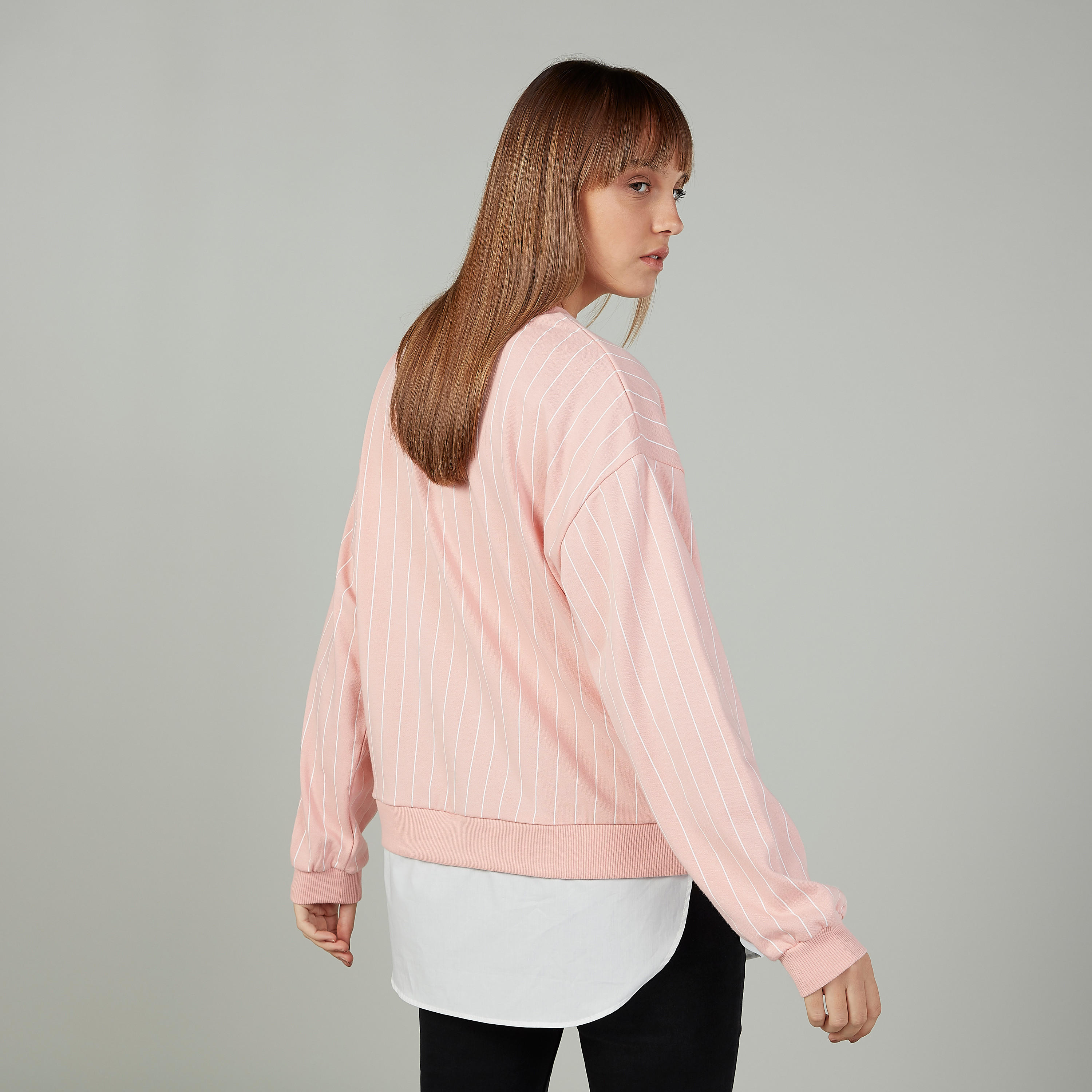 سويت شيرت مخطط بياقة ضيقة بأكمام طويلة-women-clothing-cardigansandjumpers-jumpers-image-4
