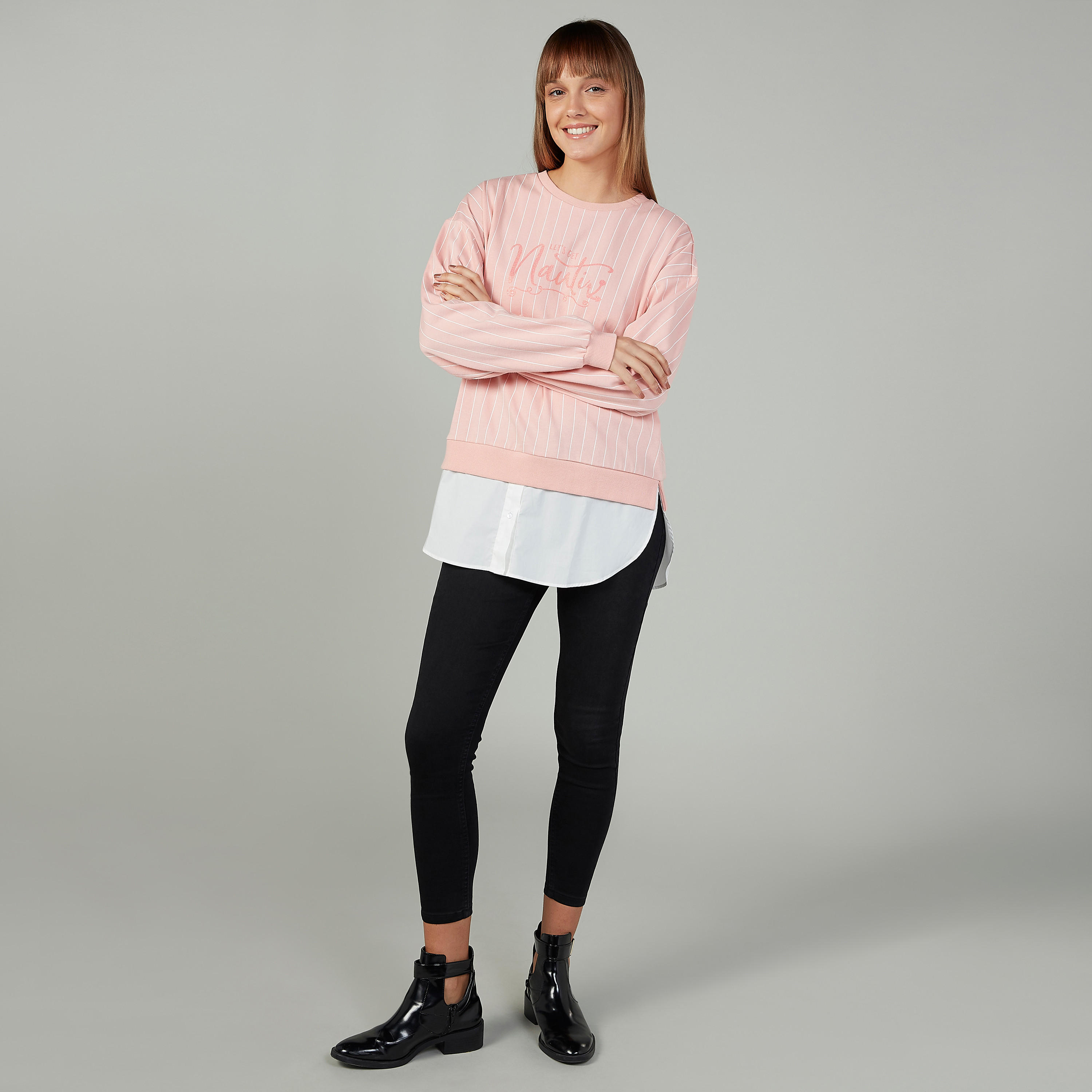 سويت شيرت مخطط بياقة ضيقة بأكمام طويلة-women-clothing-cardigansandjumpers-jumpers-image-5