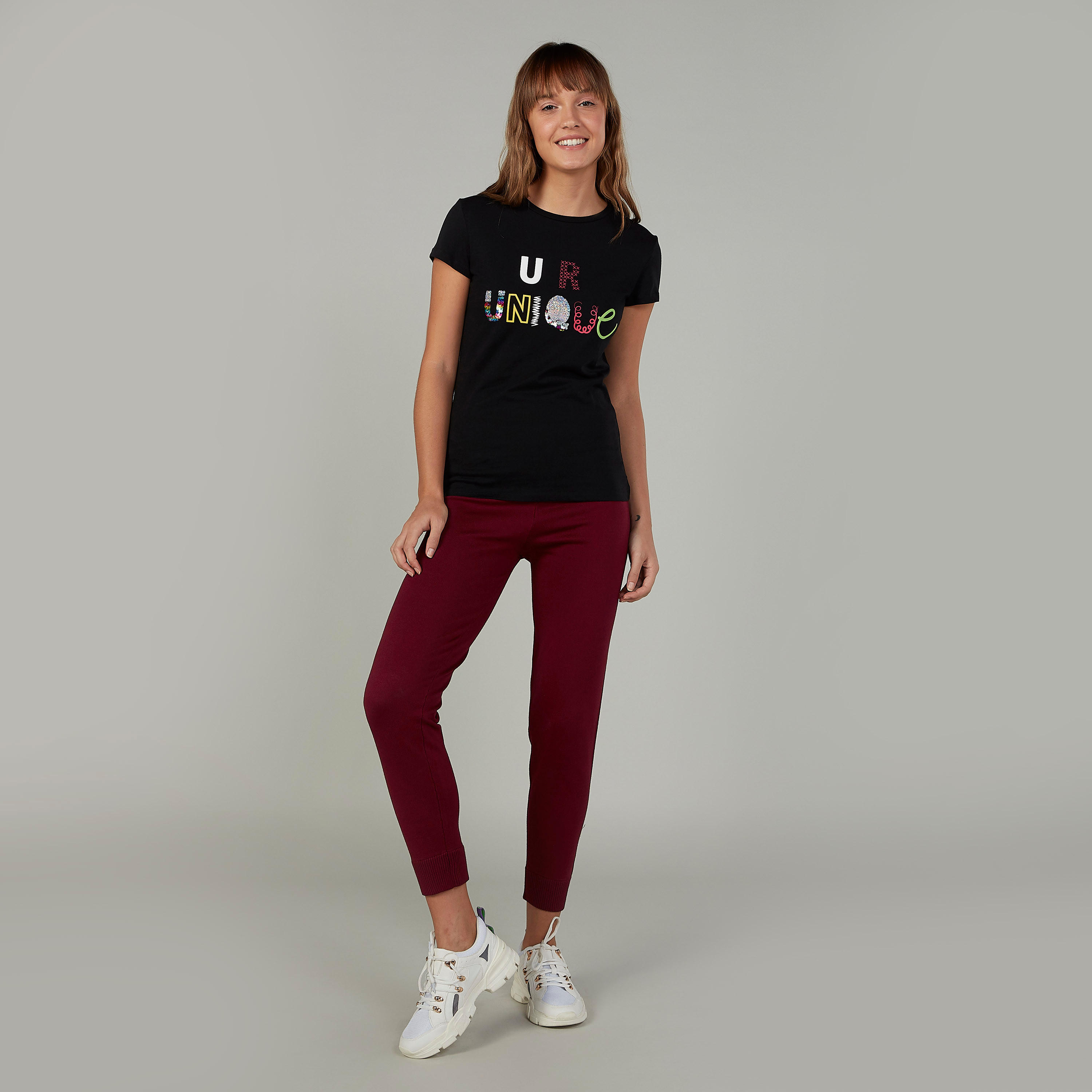 Printed T-shirt with Crew Neck and Sequin Detail-women-clothing-tshirts-image-2