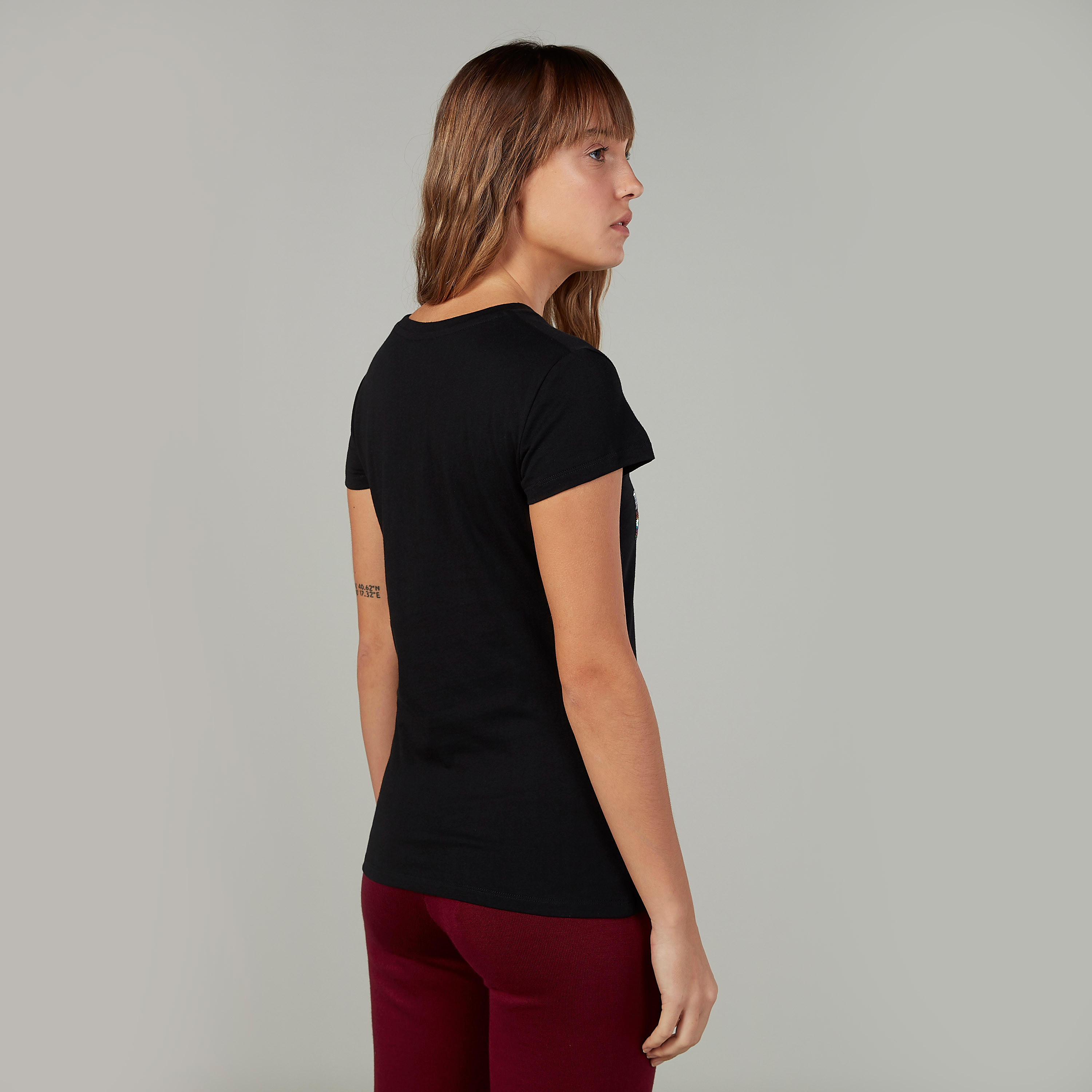 Printed T-shirt with Crew Neck and Sequin Detail-women-clothing-tshirts-image-4