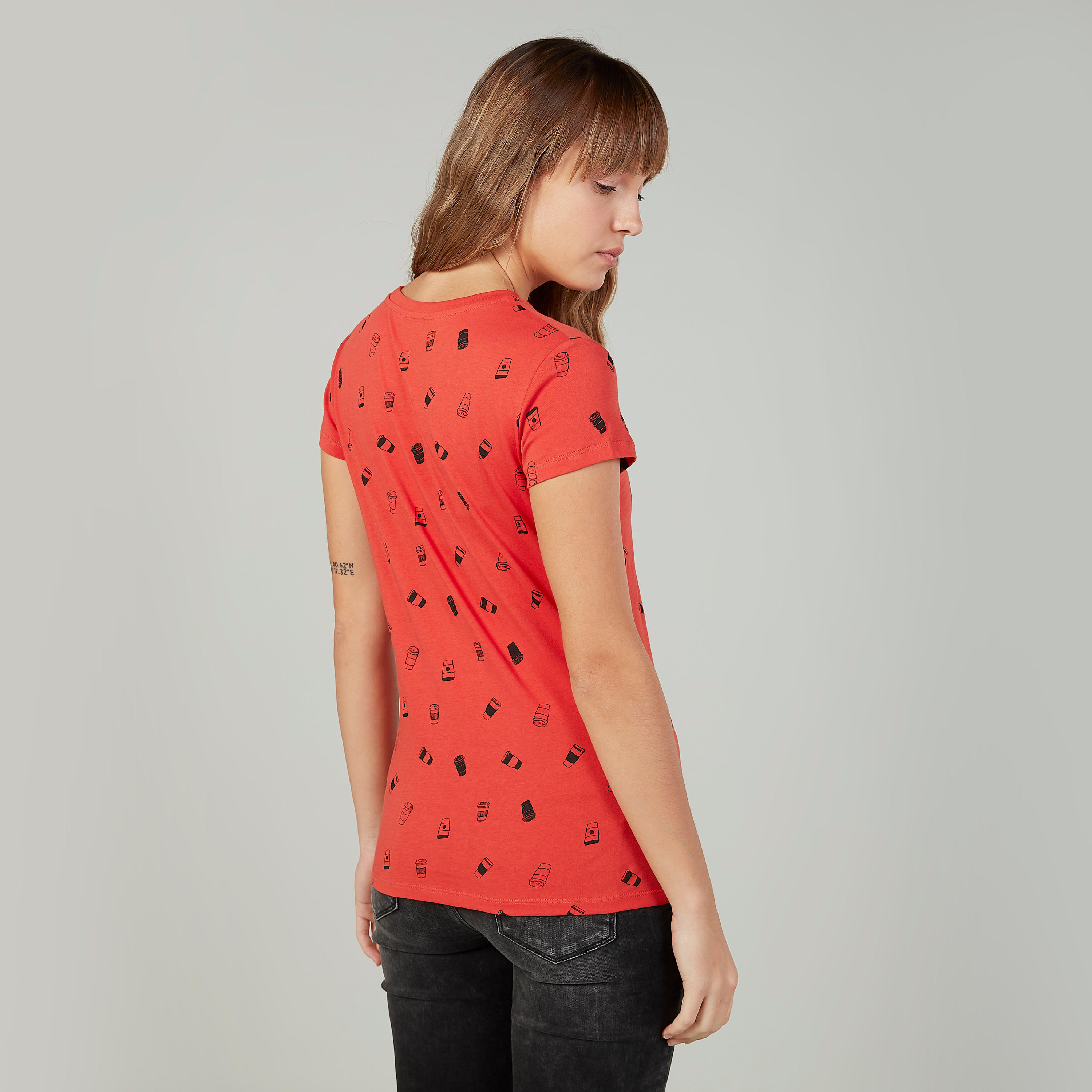 Printed Crew Neck T-shirt with Short Sleeves-women-clothing-tshirts-image-4