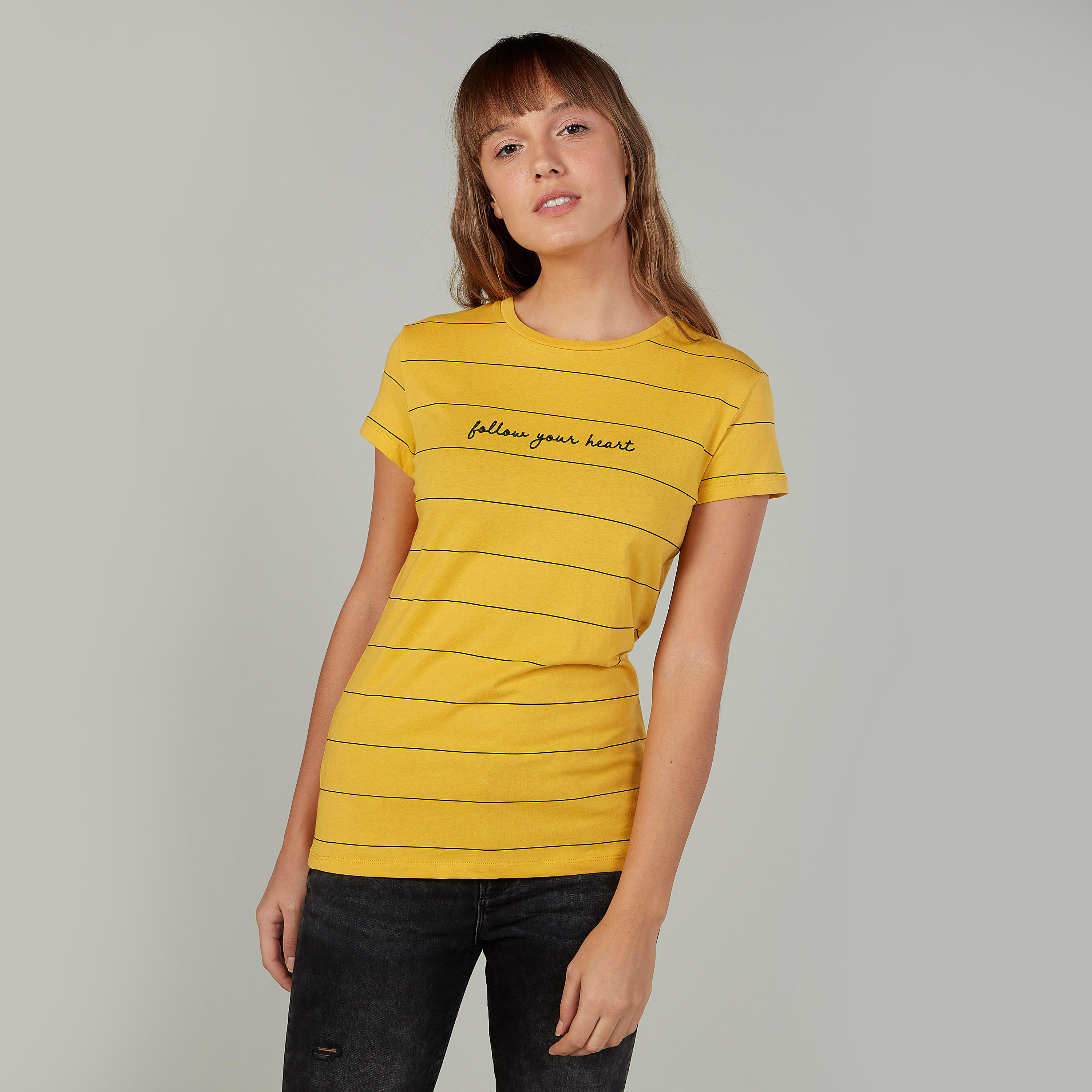 Printed T-shirt with Crew Neck and Short Sleeves-women-clothing-tshirts-image-1