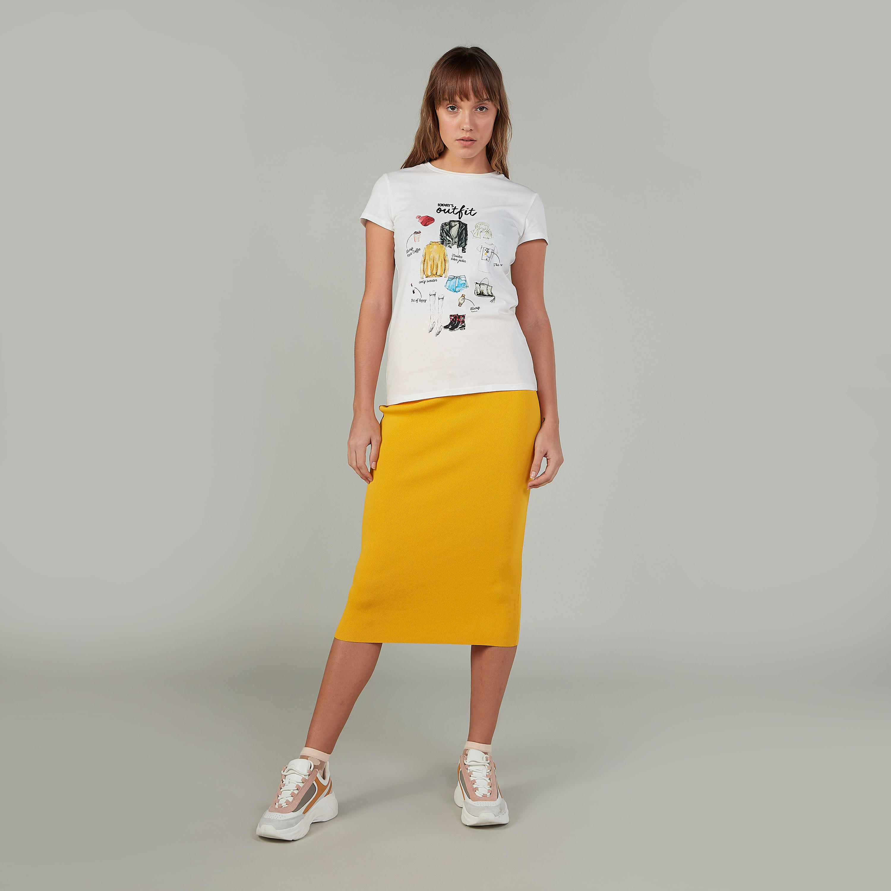 Printed Crew Neck T-shirt with Cap Sleeves-women-clothing-tshirts-image-2