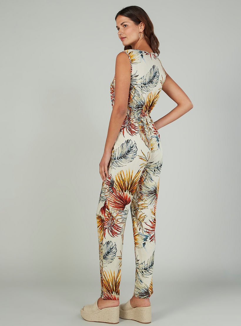 افرول بدون أكمام بطبعة زهور بفتحة رقبة على شكل V وتفاصيل جيب-women-clothing-jumpsuits-image-4