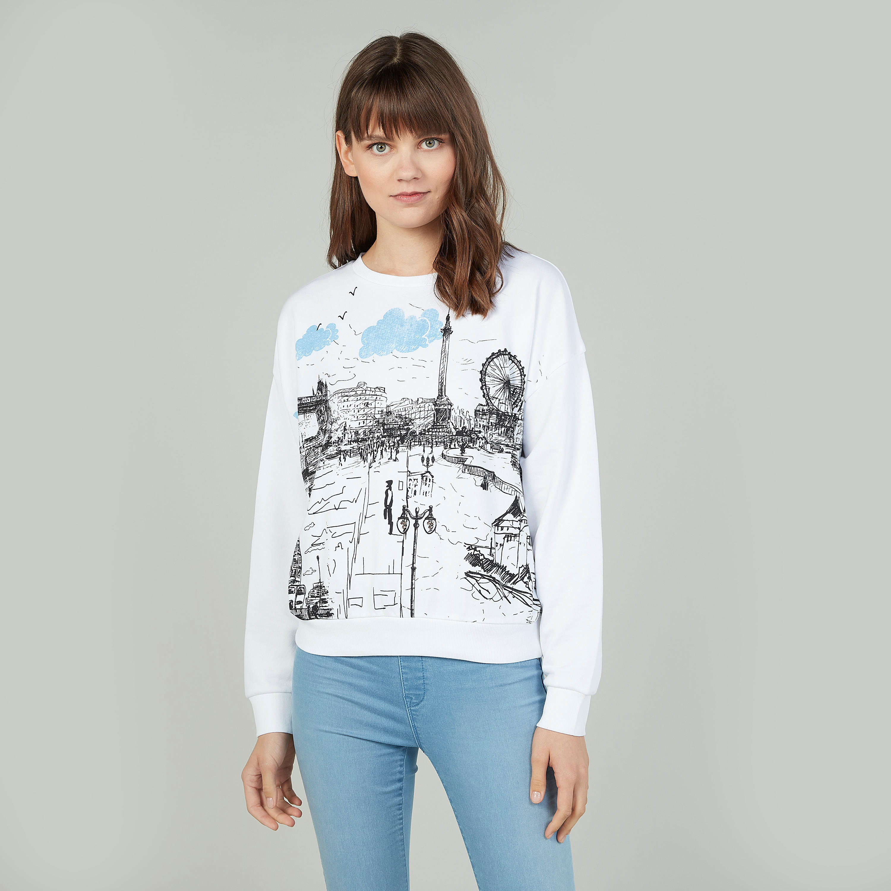 سويت شيرت بياقة مستديرة وأكمام طويلة وطبعات-women-winterwear-hoodiesandsweatshirts-sweatshirts-image-5