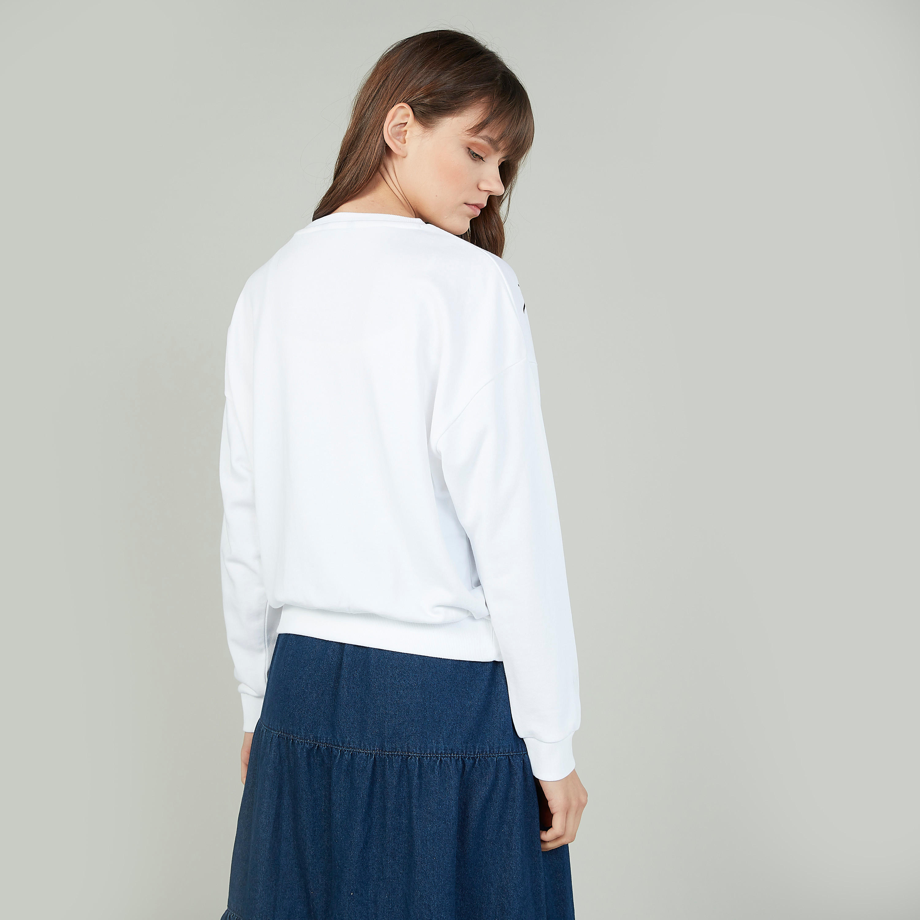 Printed Sweatshirt with Round Neck and Long Sleeves-women-winterwear-hoodiesandsweatshirts-sweatshirts-image-4