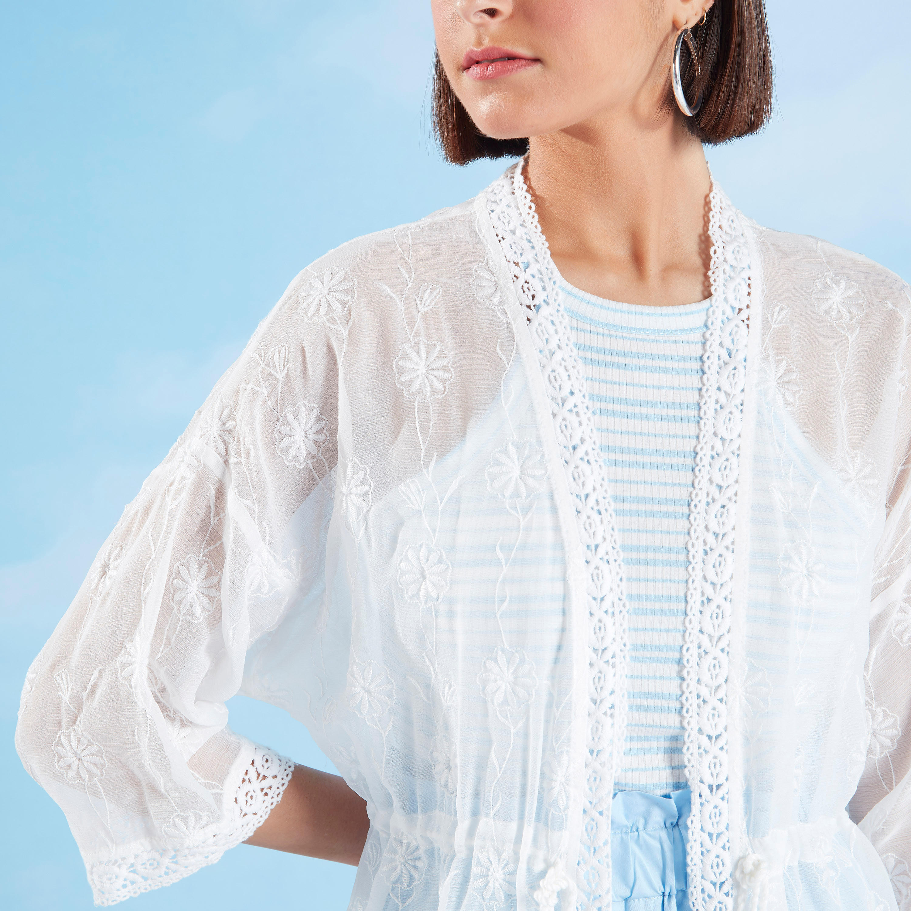 جاكيت كيمونو مطرز بأكمام 3/4 وأربطة-women-clothing-shirtsandblouses-blouses-image-3