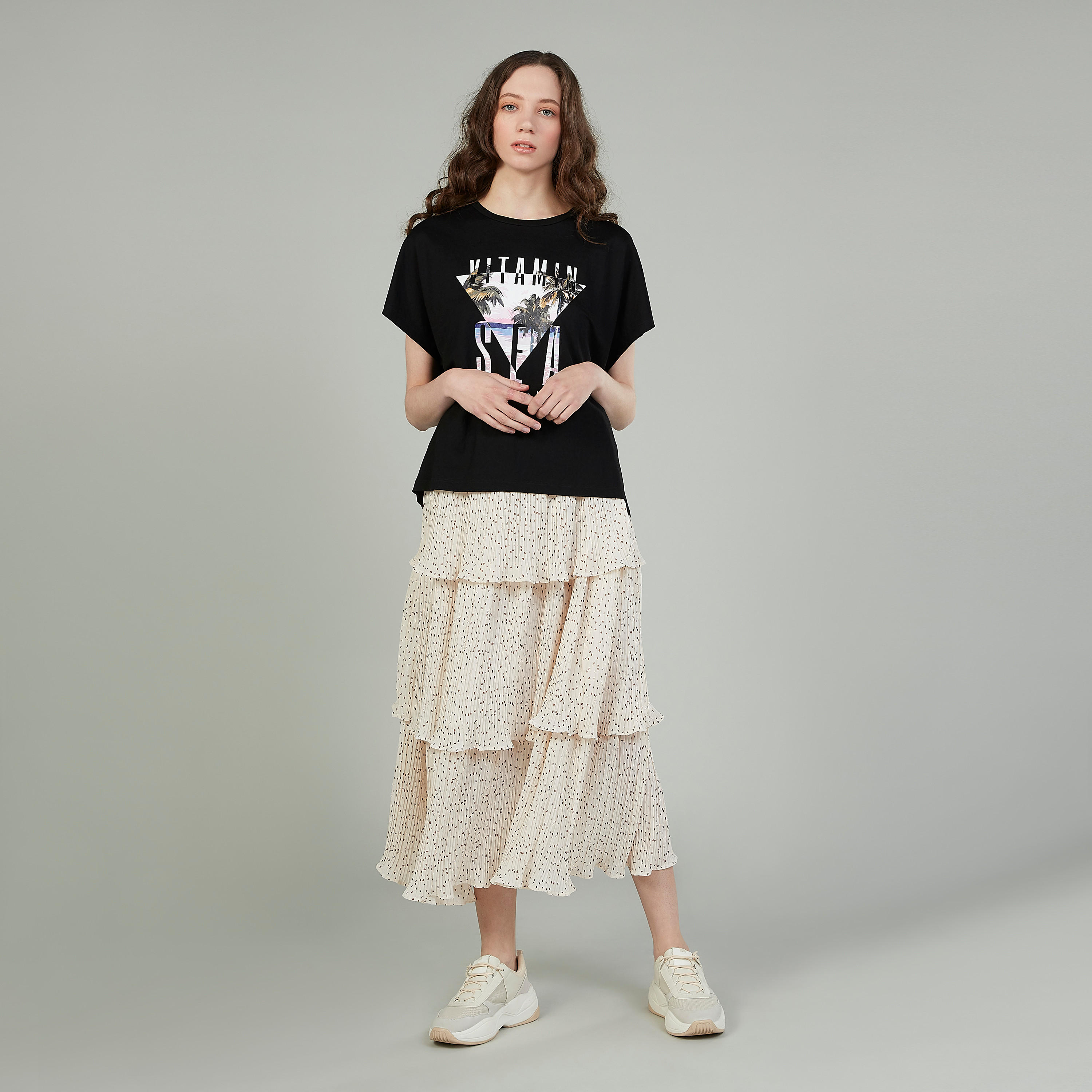 Printed T-shirt with Round Neck and Short Sleeves-women-clothing-tshirts-image-2