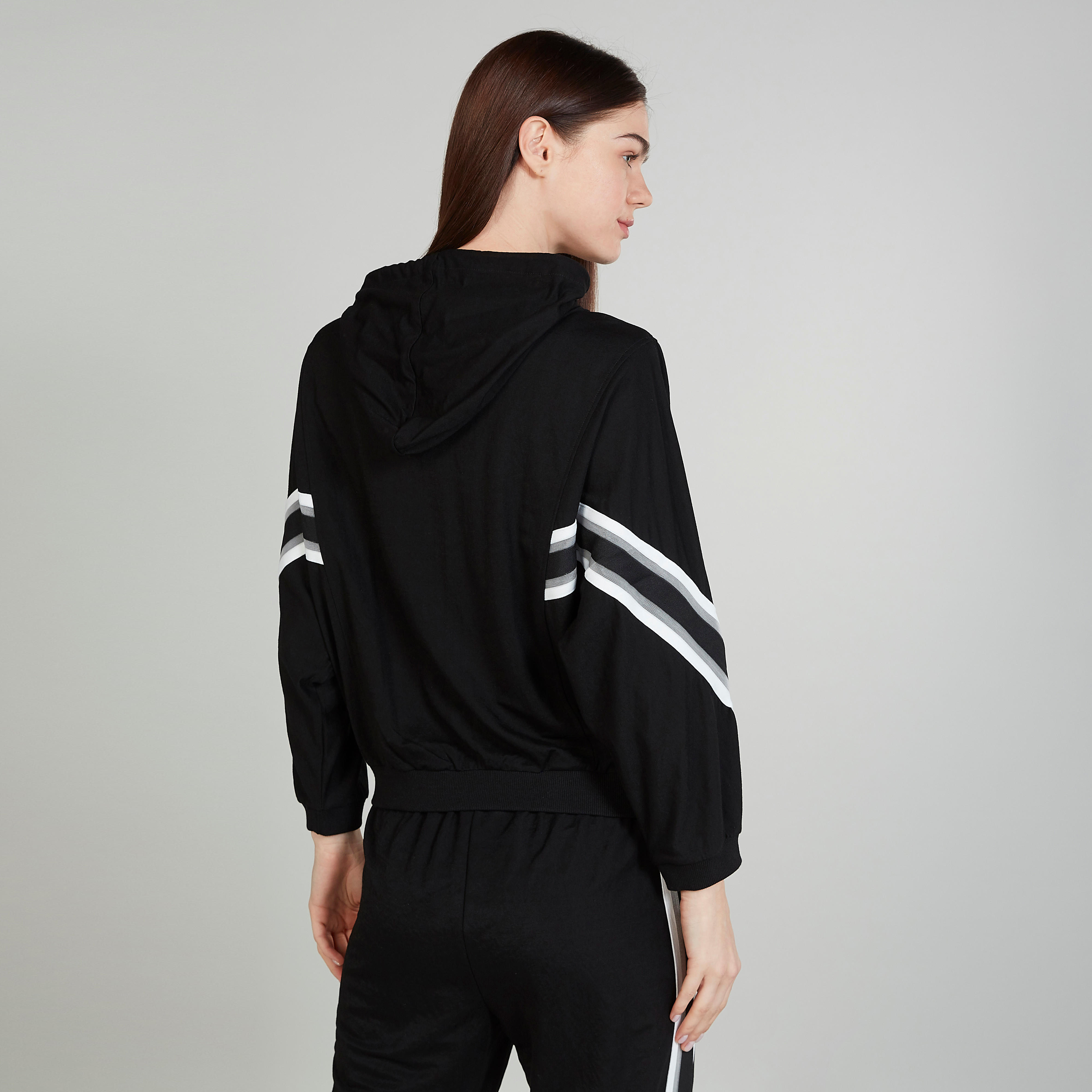 Striped Bomber Jacket with Long Sleeves and Hood-women-winterwear-coatsandjackets-jackets-image-4