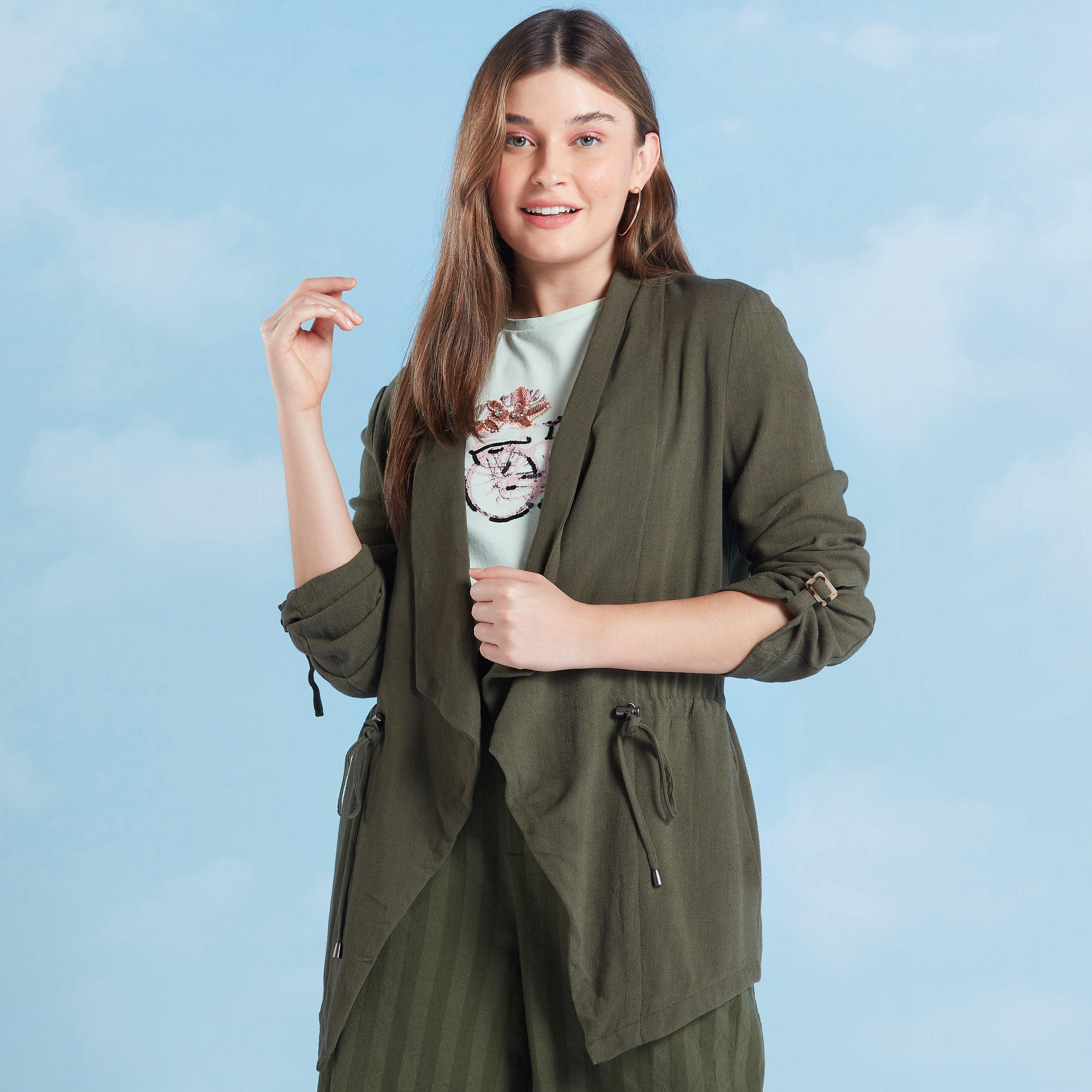جاكيت سادة بأكمام طويلة ورباط-women-winterwear-coatsandjackets-jackets-image-6