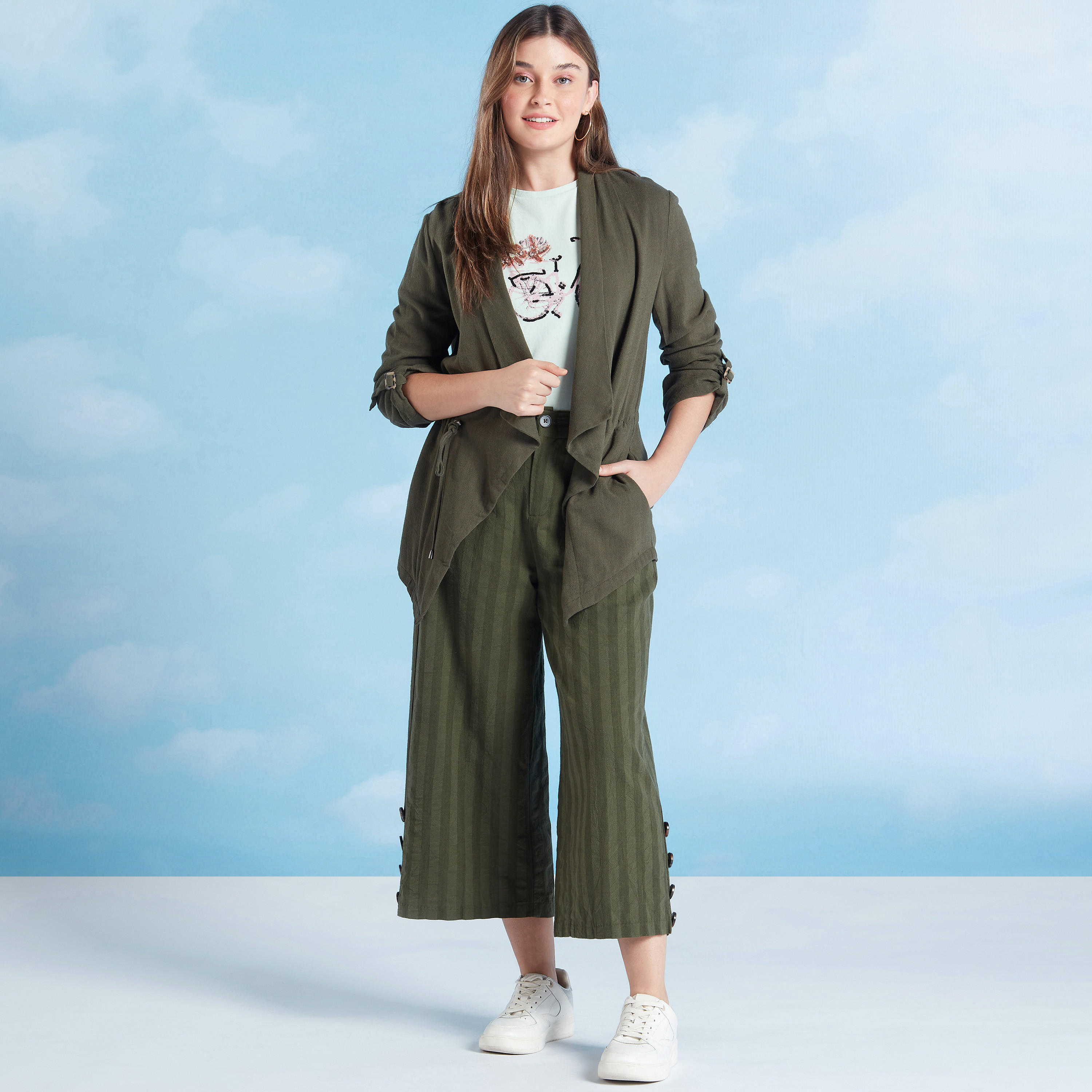 جاكيت سادة بأكمام طويلة ورباط-women-winterwear-coatsandjackets-jackets-image-5