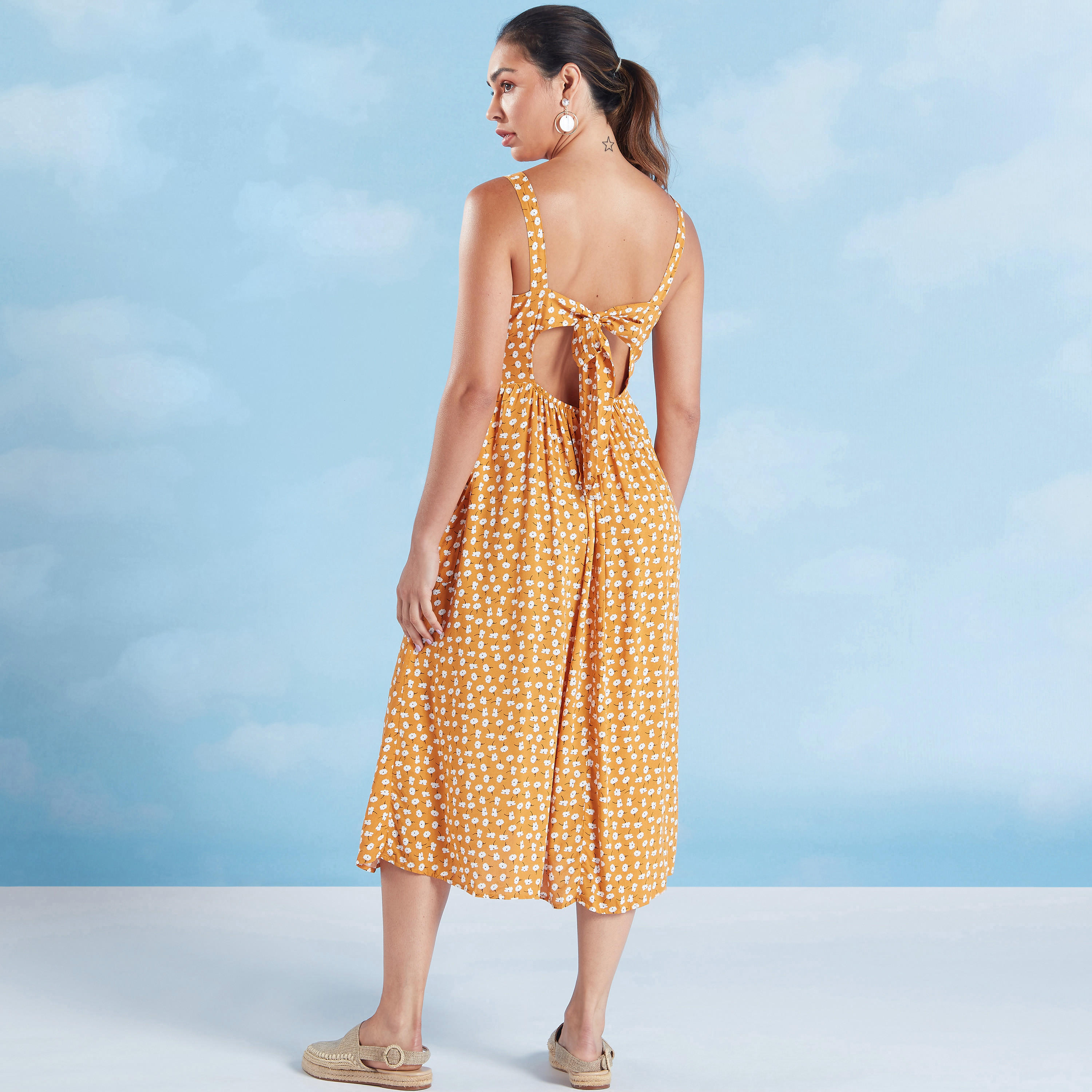 فستان ميدي ايه لاين بحمالات وطبعات-women-clothing-dresses-image-6
