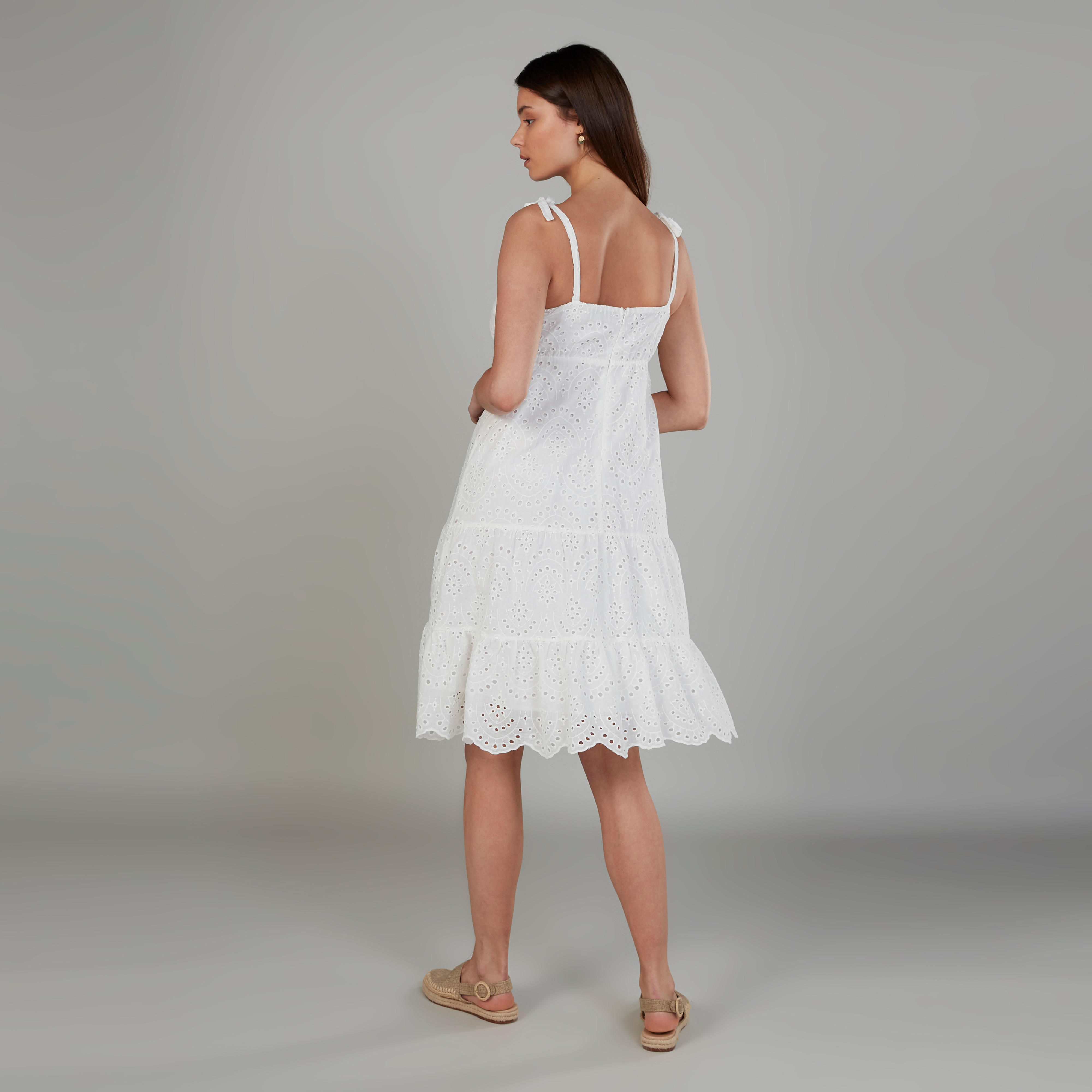 فستان دانتيل شيفلي ميدي ايه لاين بحمّالات-women-clothing-dresses-image-4