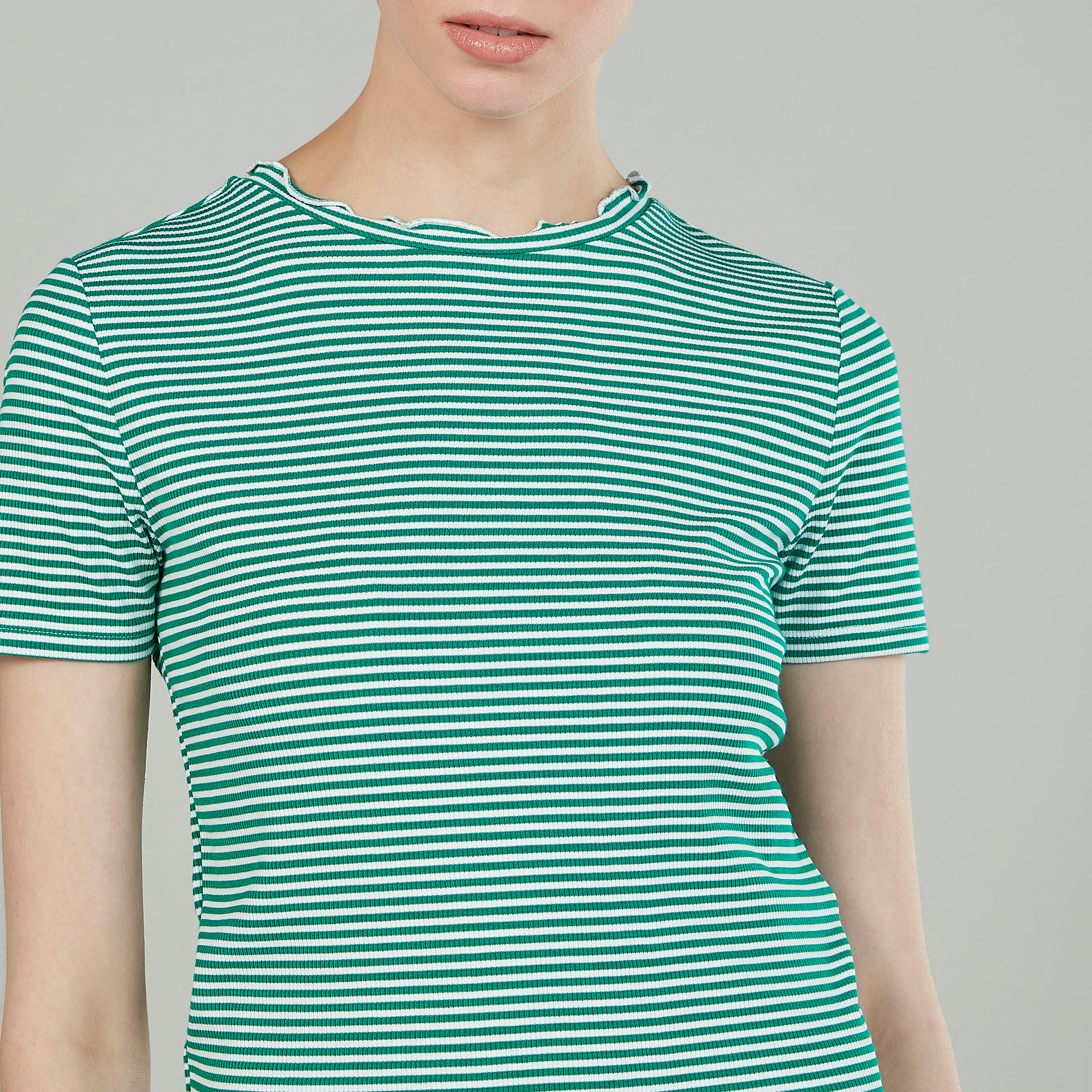 Striped T-shirt with Crew Neck and Short Sleeves-women-clothing-tshirts-image-3