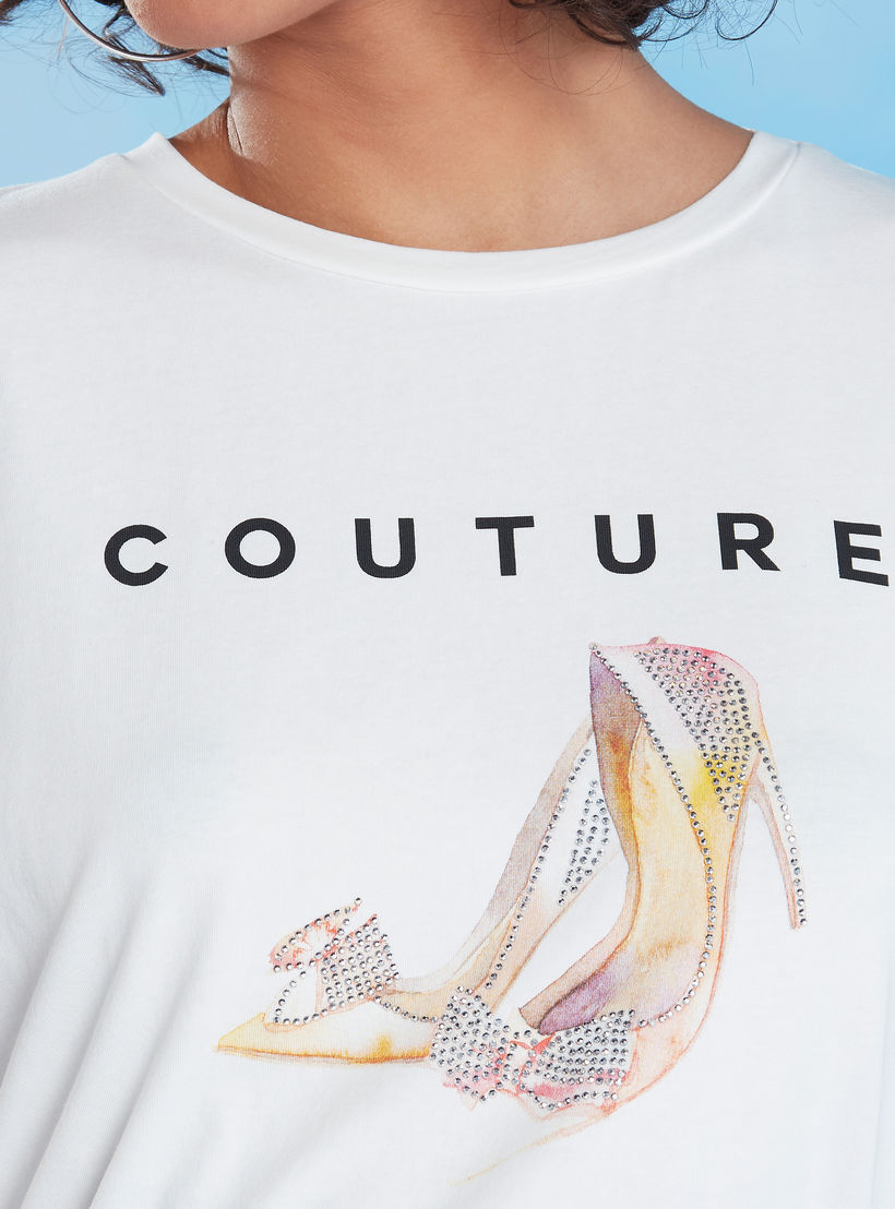 تيشيرت بياقة ضيّقة وأكمام قصيرة وتزيينات-women-clothing-tshirts-image-3