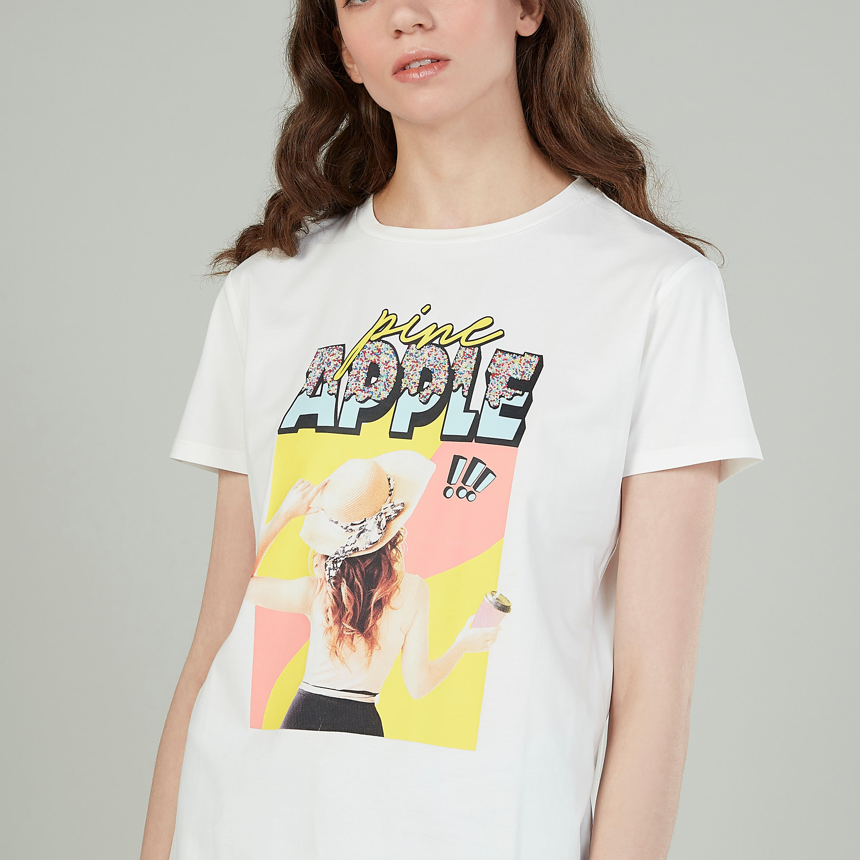 Printed T-shirt with Round Neck and Short Sleeves-women-clothing-tshirts-image-3