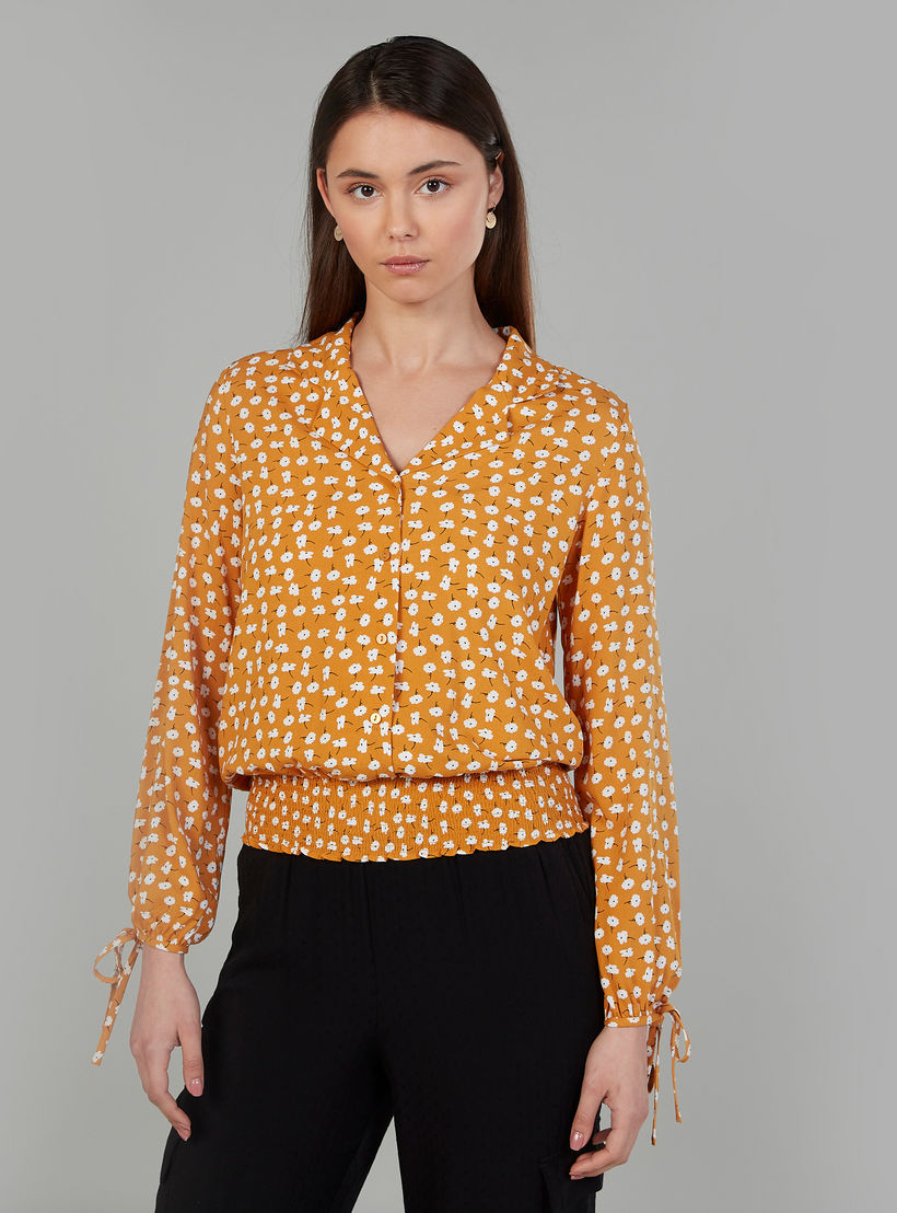 بلوزة بياقة V بأكمام طويلة وطبعات أزهار-women-clothing-shirtsandblouses-blouses-image-4