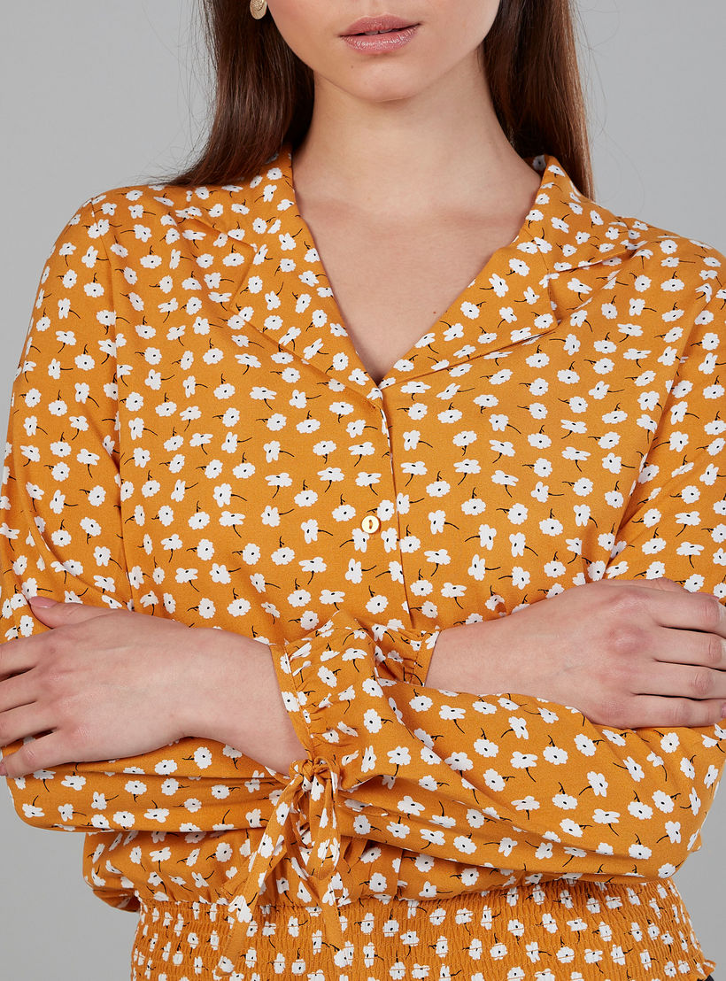 بلوزة بياقة V بأكمام طويلة وطبعات أزهار-women-clothing-shirtsandblouses-blouses-image-2