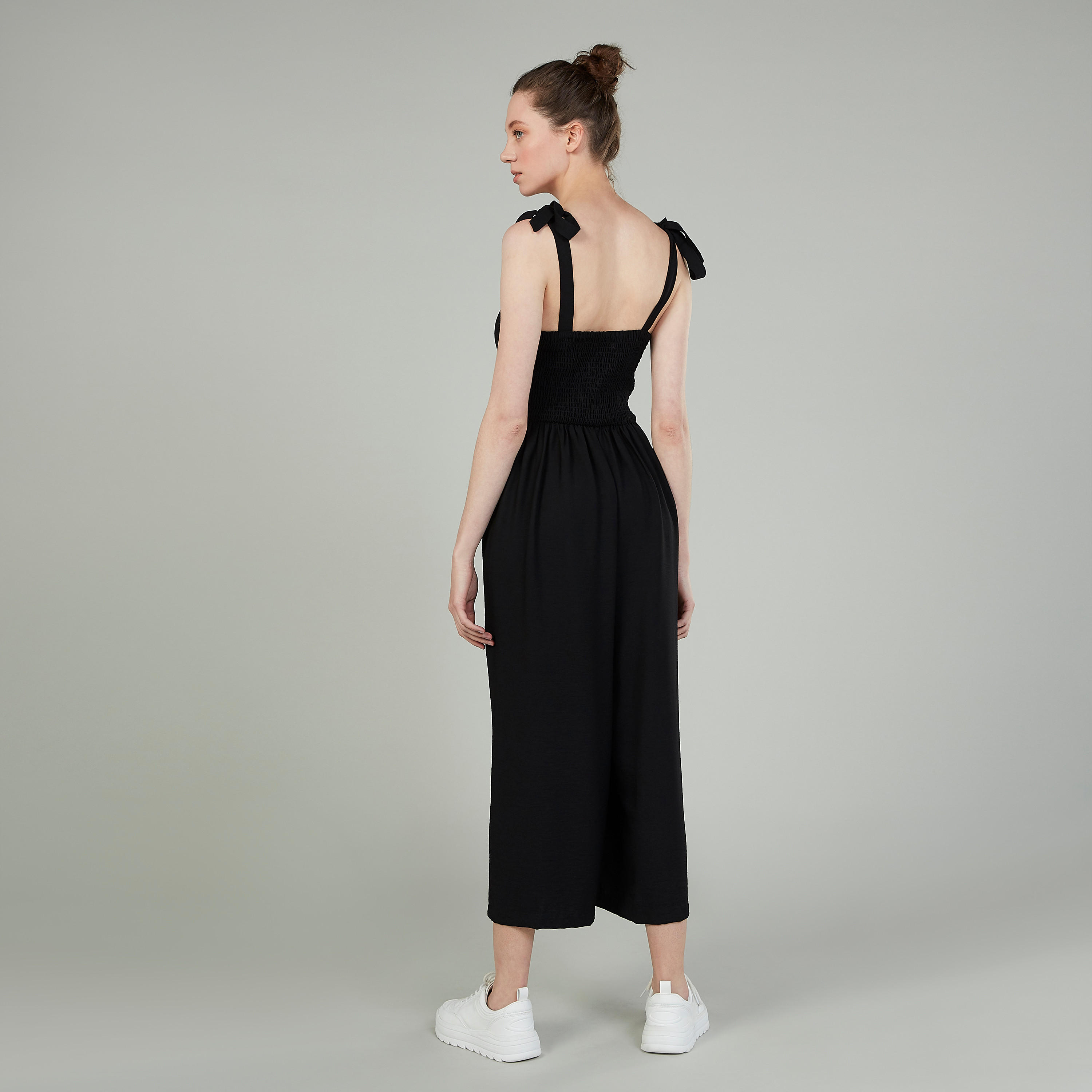 آفرول بارز الملمس بحزام وتفاصيل سموكينج-women-clothing-jumpsuits-image-4
