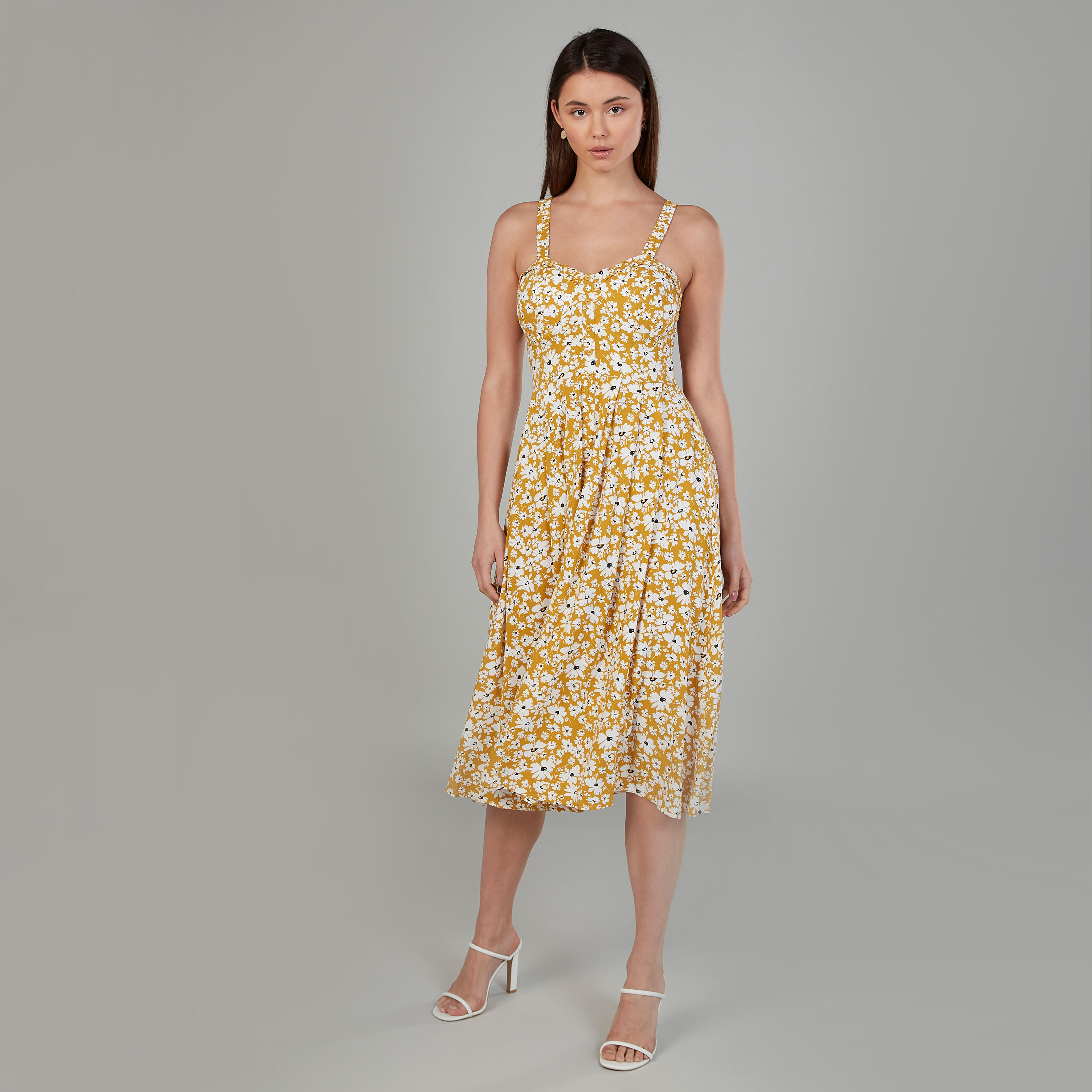 فستان ميدي ايه لاين بحمالات وطبعات زهرية-women-clothing-dresses-image-4
