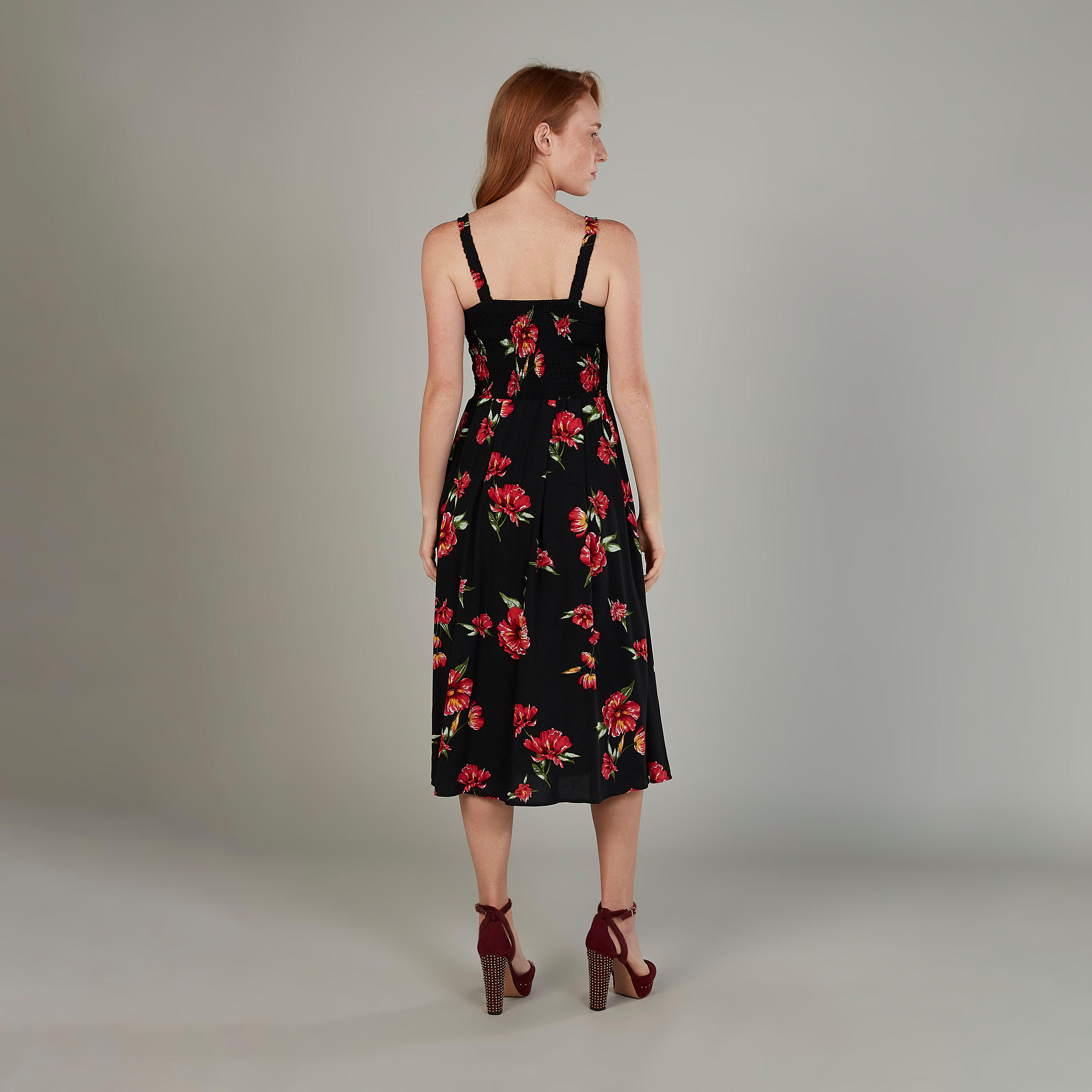Printed Midi A-line Dress with Straps-women-clothing-dresses-image-4
